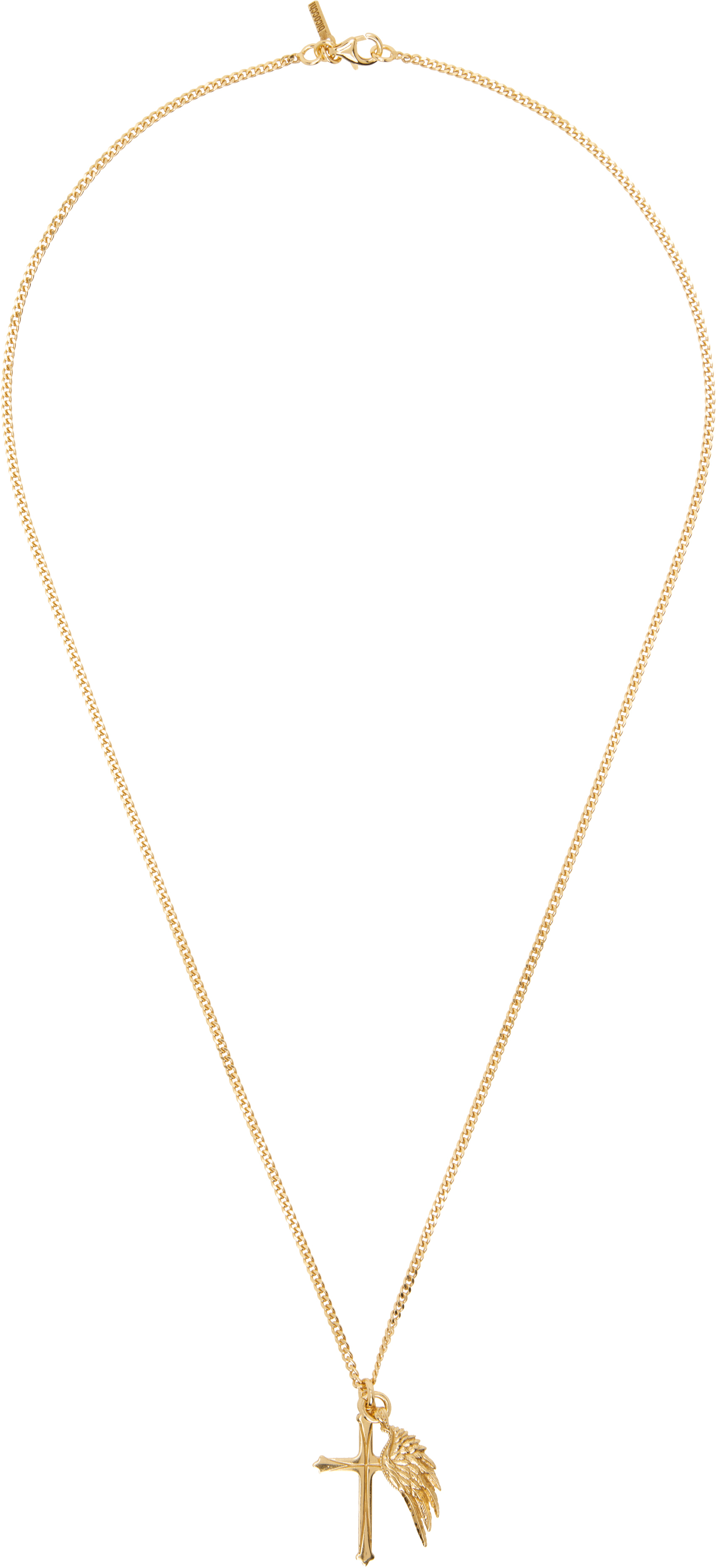 Gold Cross & Wing Necklace