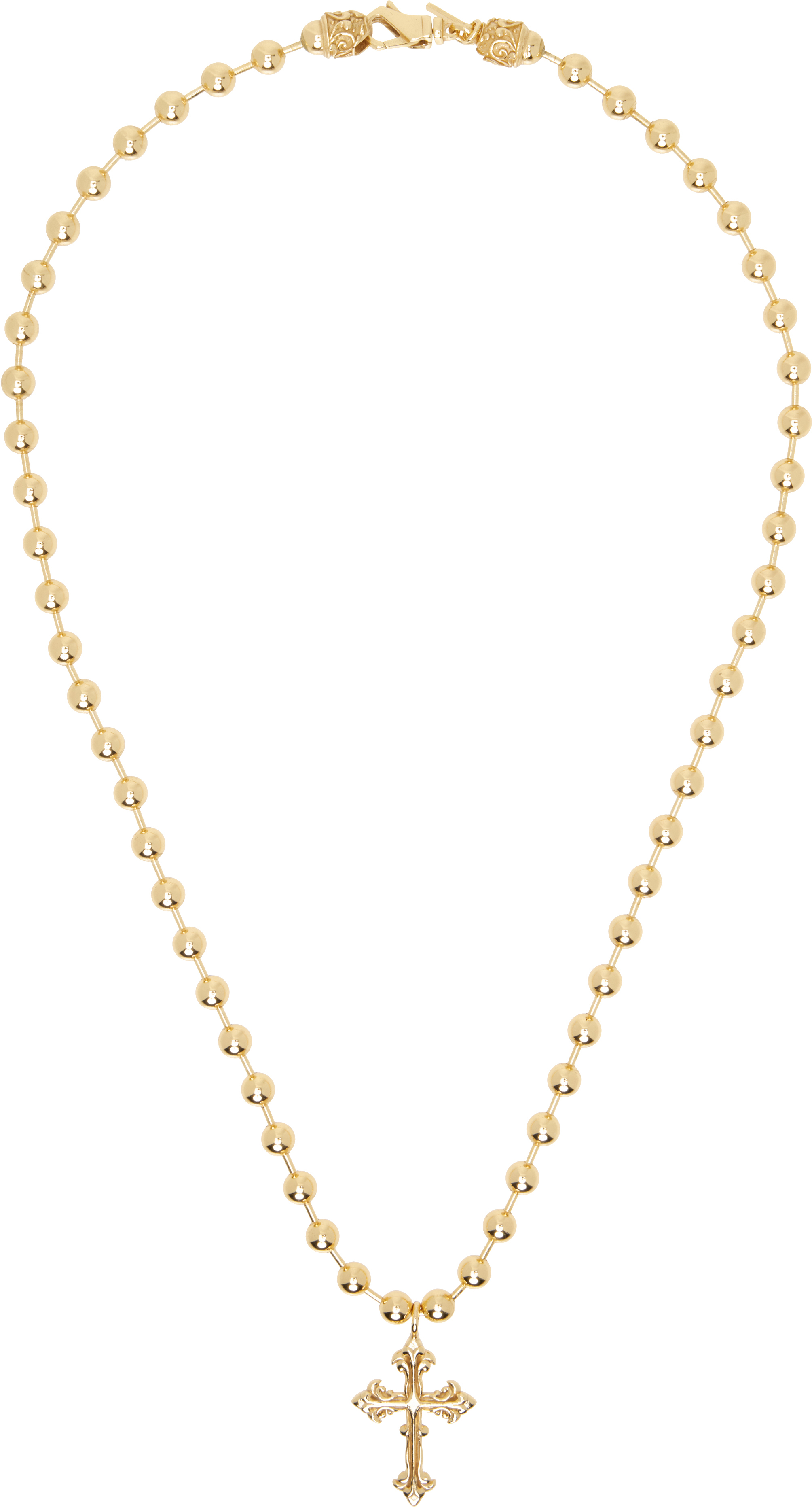 Gold plated sterling silver pin cross pendant | EMANUELE