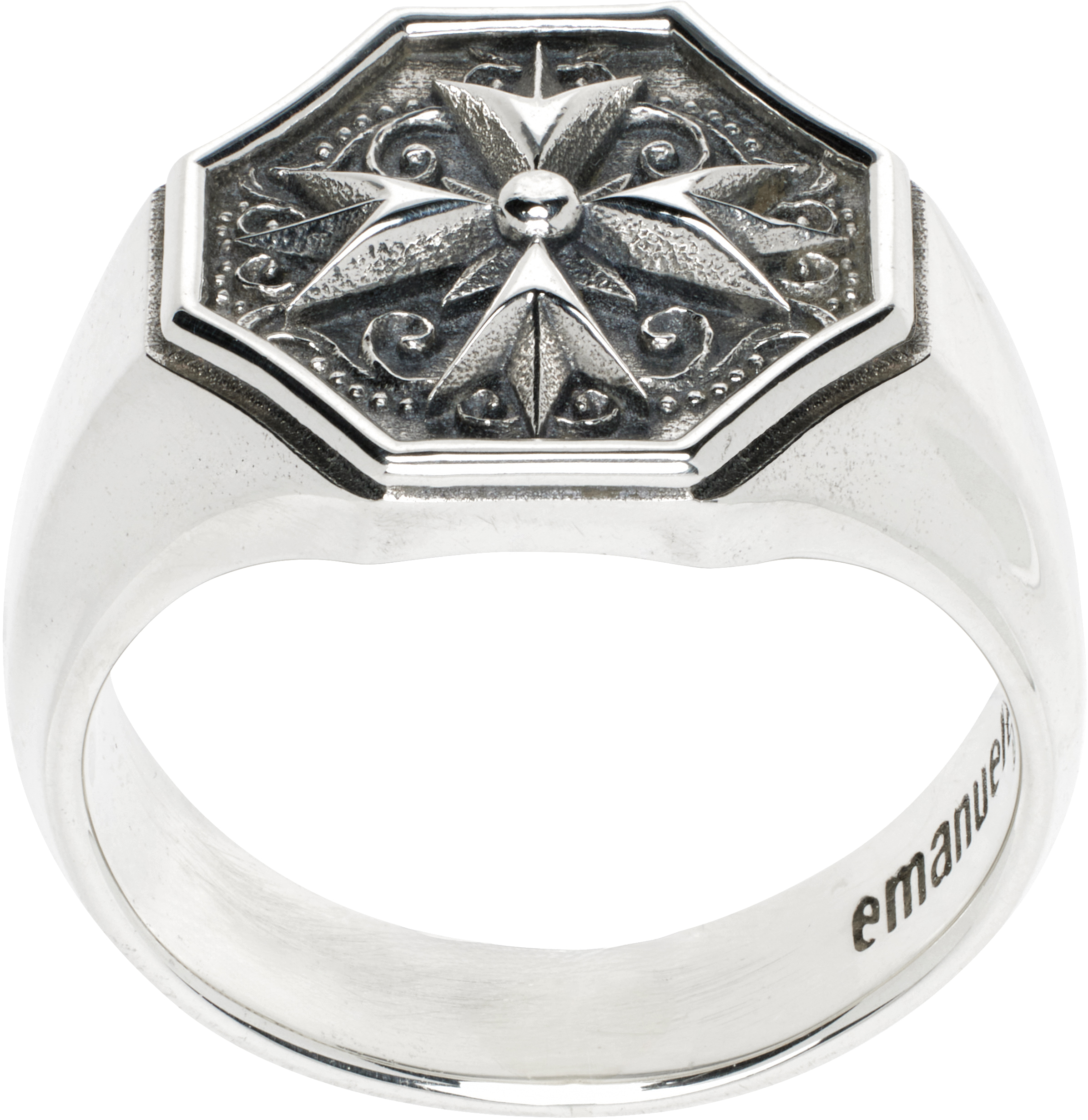 Silver Crest Signet Ring