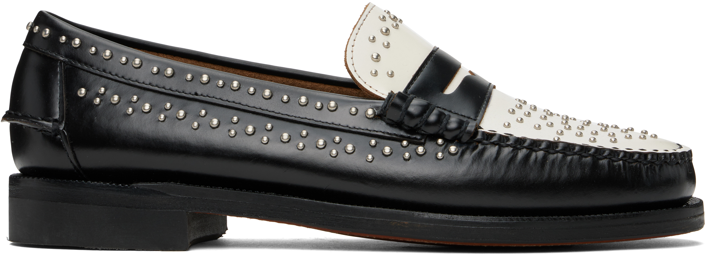 【関税込み】Sebago ブラック＆ホワイト Dan Studs ローファー Dan Studs - Black & White – Sebago-USA