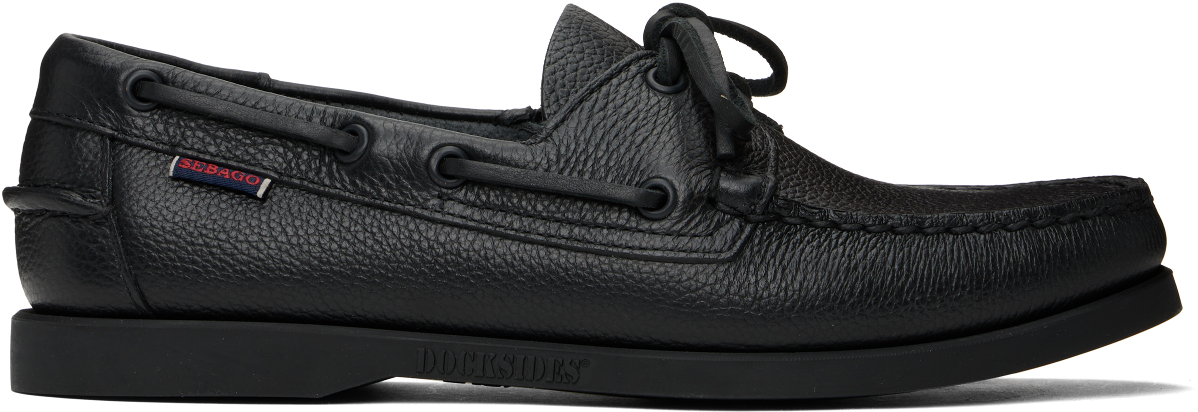 Black Portland Martellato Boat Shoes