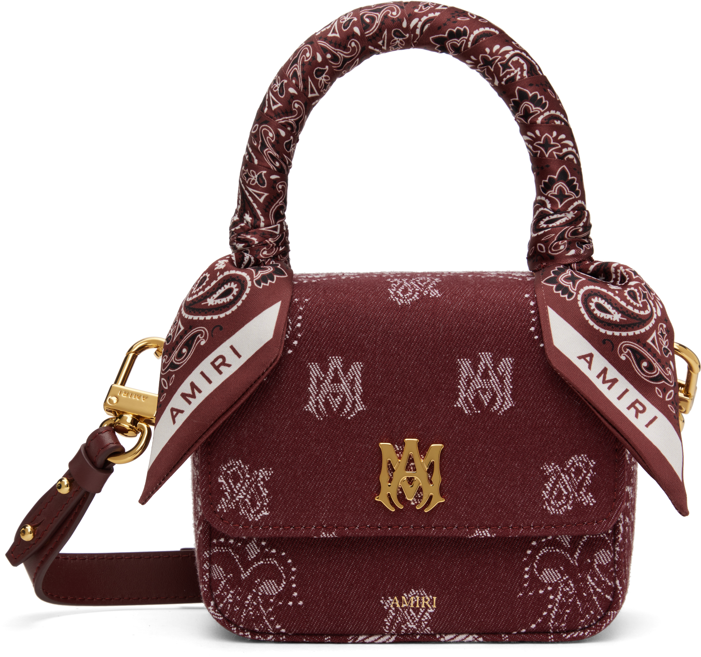 Burgundy Denim Bandana Micro MA Bag