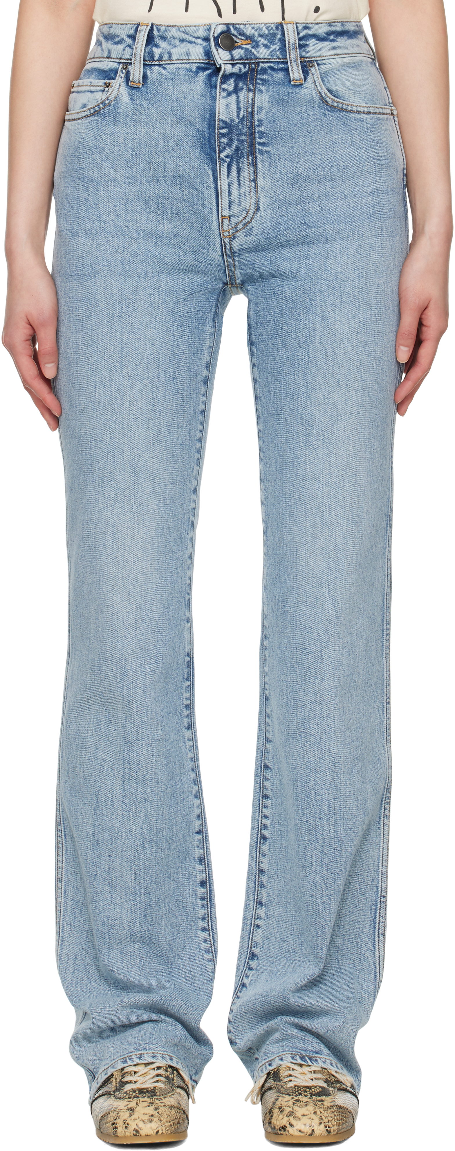 【関税込み】AMIRI ブルー MA Quad パッチ スリムジーンズ AMIRIのブルー MA Quad パッチ スリムジーンズがセール中