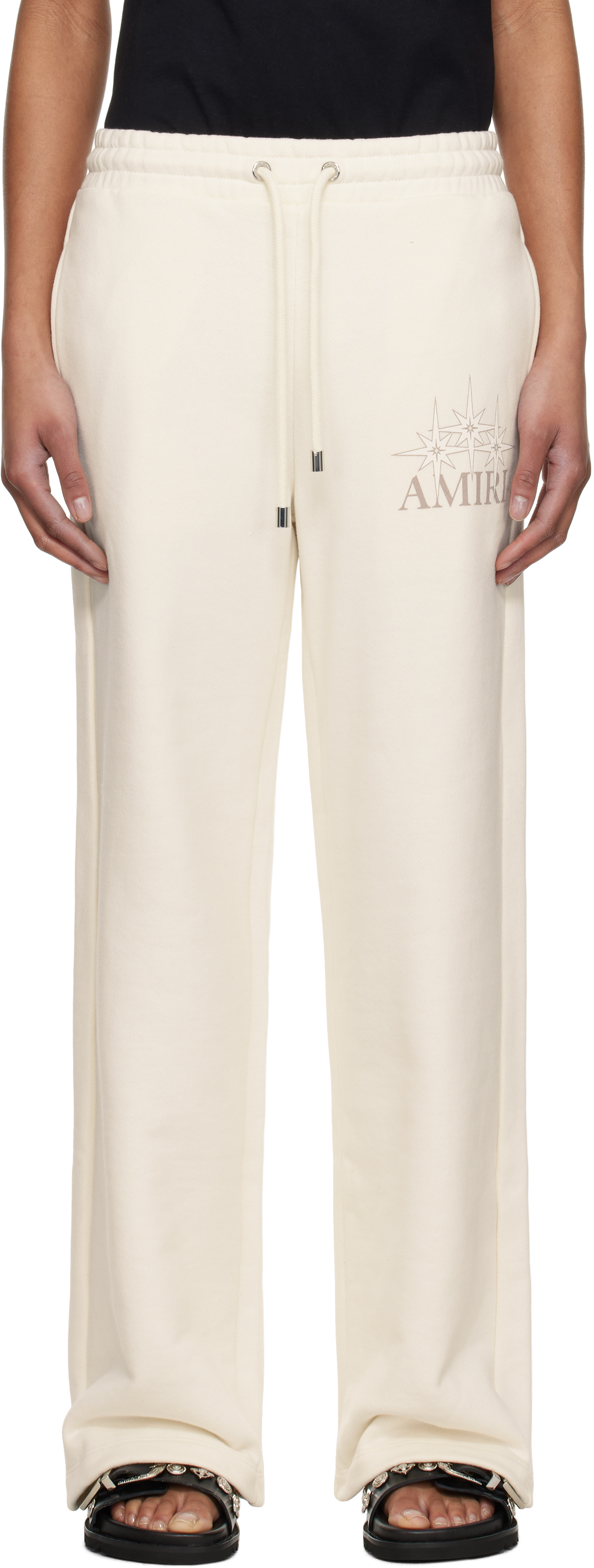 【関税込み】AMIRI ベージュ 'Amiri' Starburst ラウンジパンツ Beige 'Amiri' Starburst Lounge Pants by AMIRI on Sale