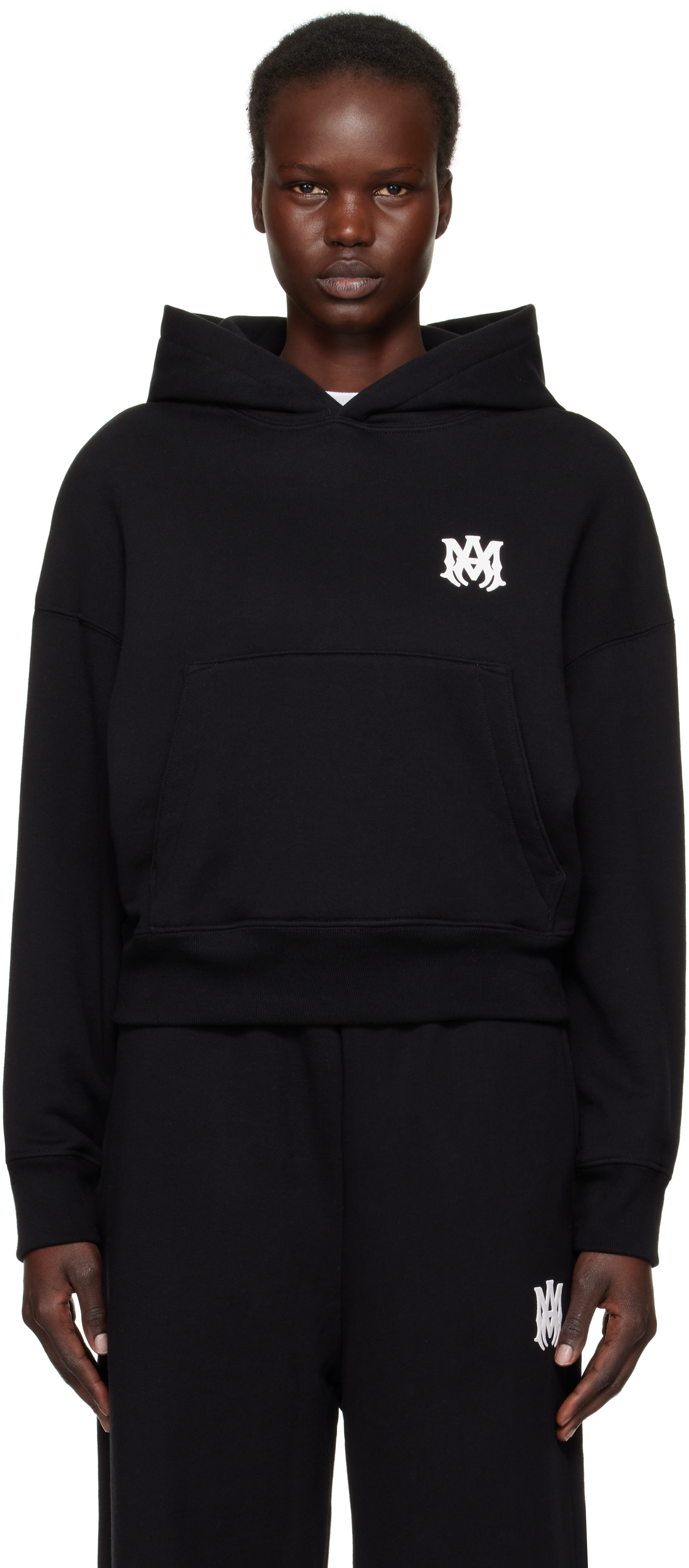 White MA Core Logo Hoodie