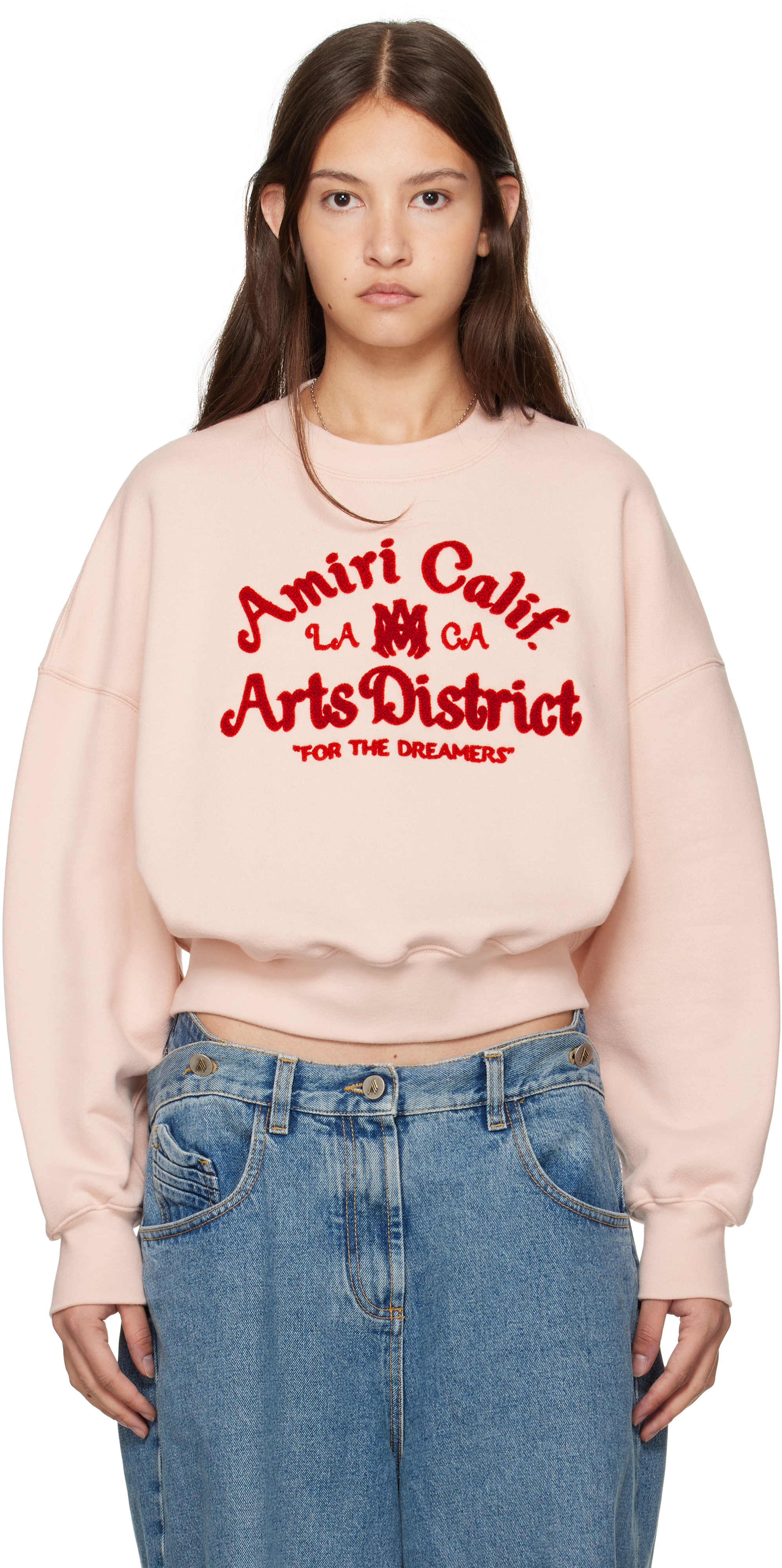 Pink 'Arts District' Cropped Sweatshirt