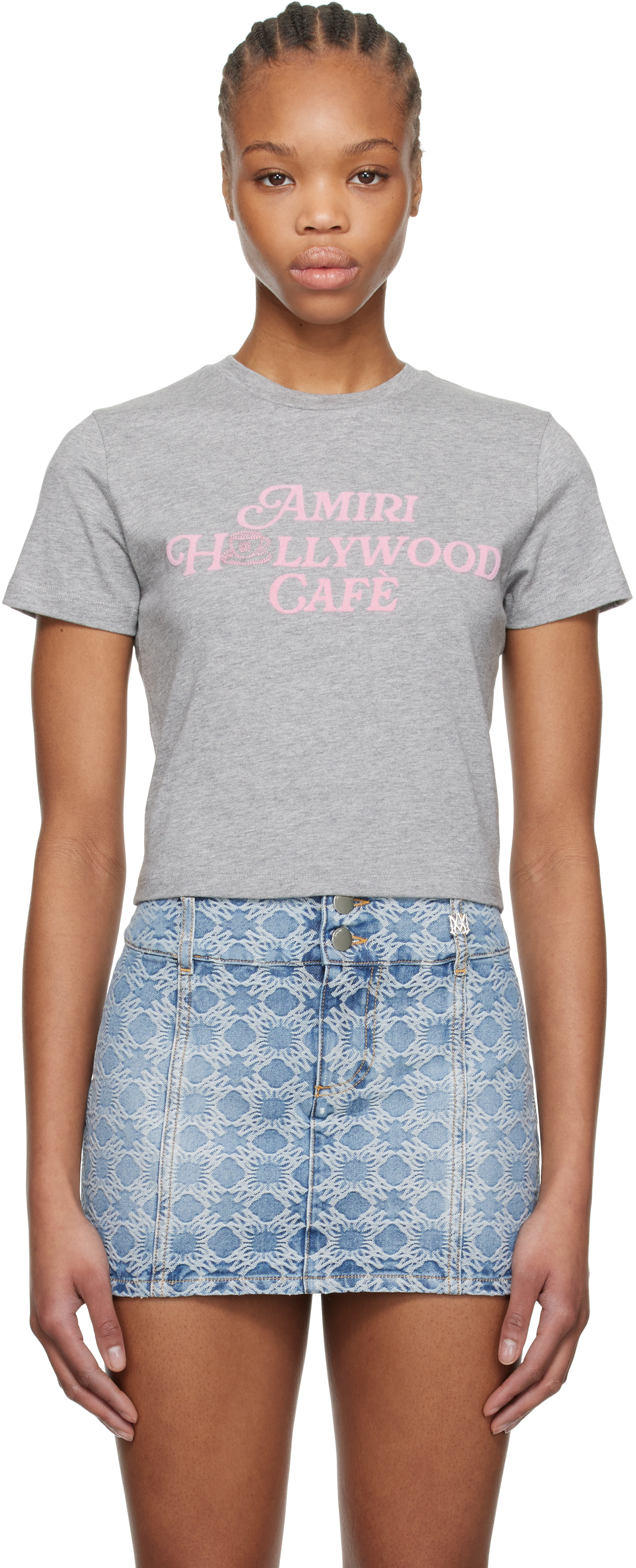 Tシャツ・カットソー AMIRI Hollywood Cafe Baby T-Shirt Gray 'Amiri Hollywood Cafè' Baby T-shirt by AMIRI on Sale