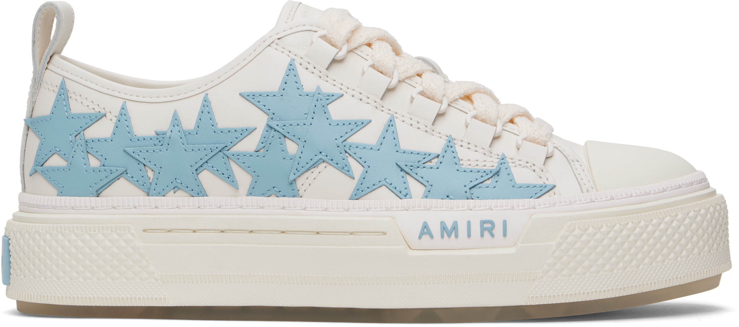 AMIRI: ホワイト＆ブルー Stars Court ローカットスニーカー