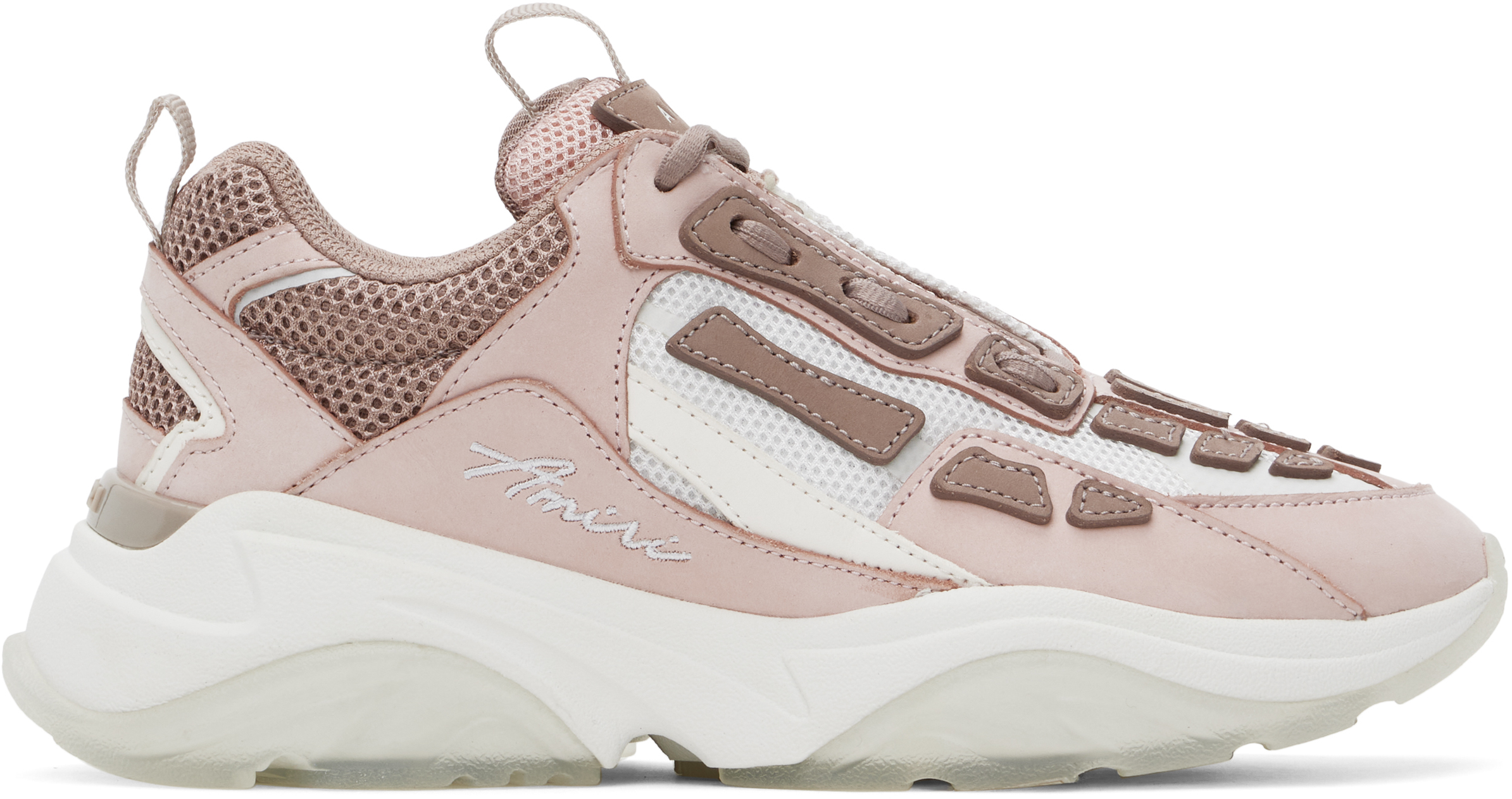 White & Pink Bone Runner Sneakers