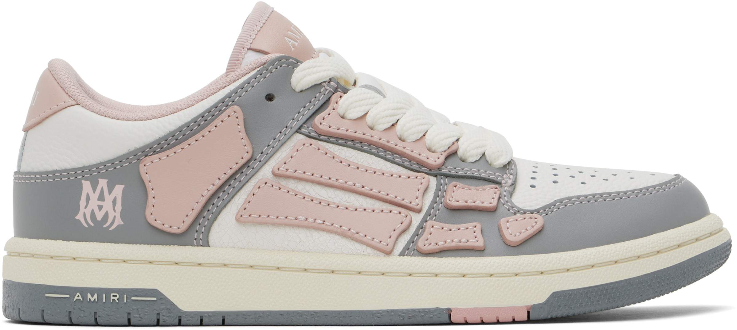 Pink & Gray Varsity Skel Top Low Sneakers