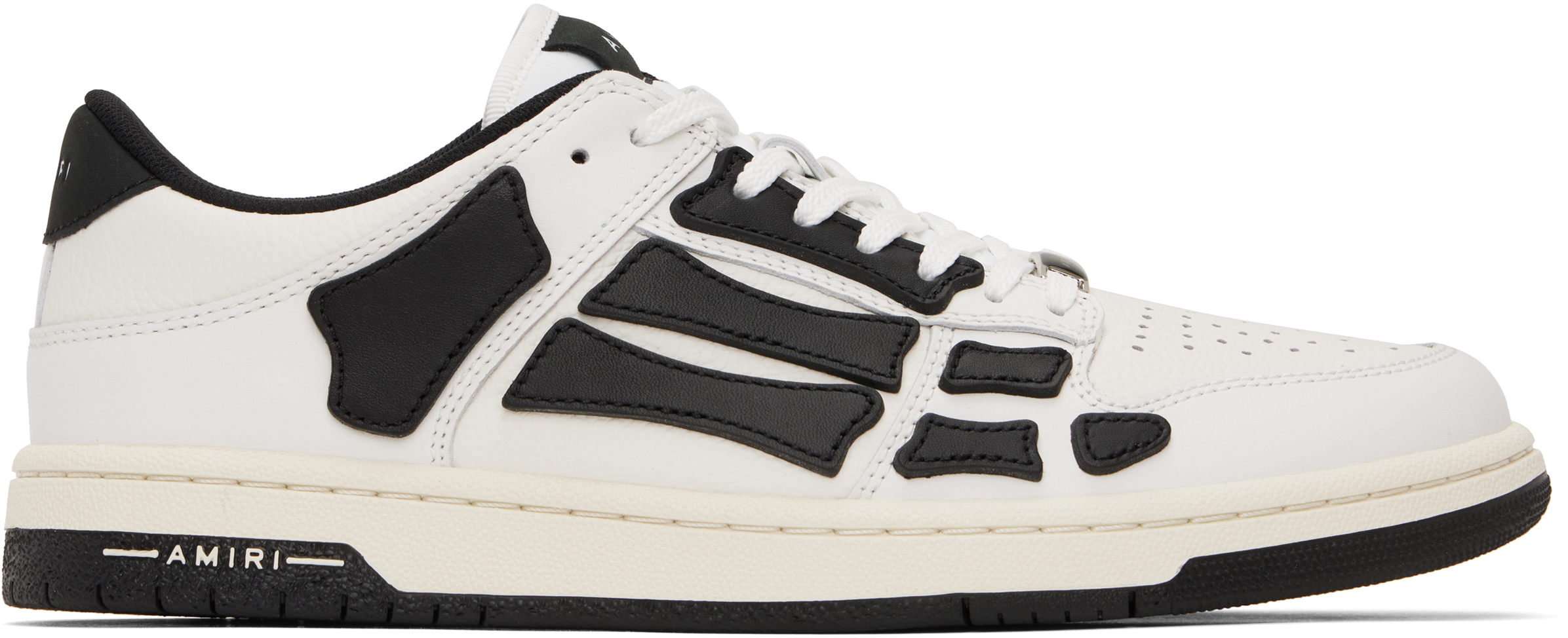 スニーカー AMIRI SS25 'Skel Top Low' sneakers (AWFOSR1082 WHITEBLACK) AMIRI Skel Top Low White Black White Men's - PS22MFS003-111