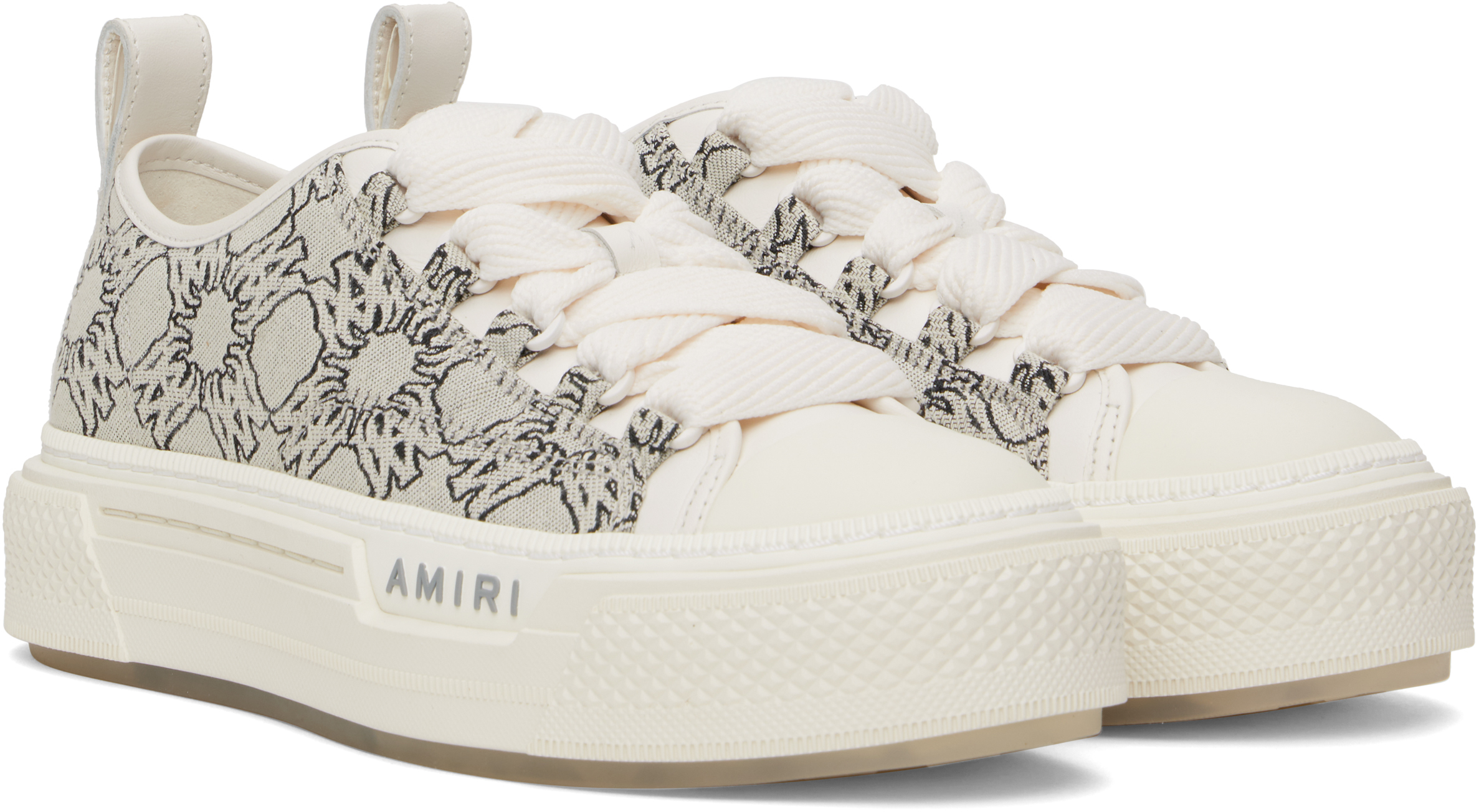 Amiri Ma Quad Jacquard Court Low Sneakers In Grey