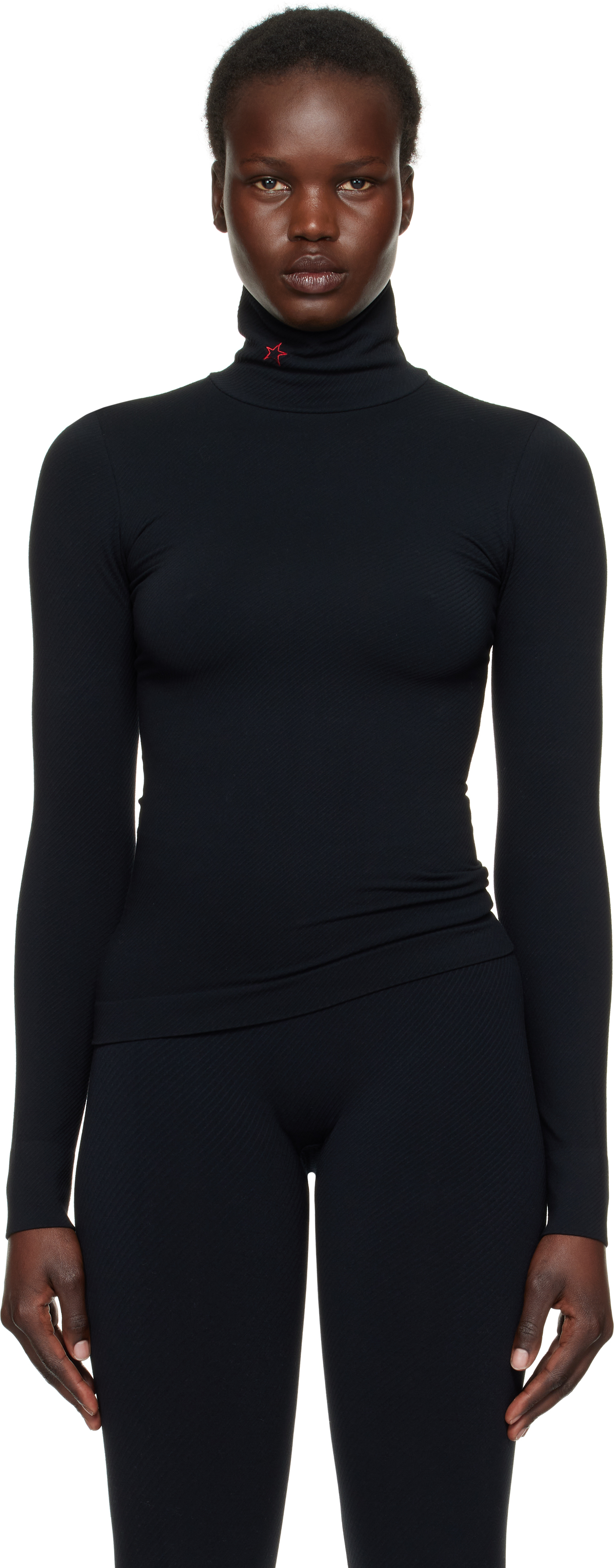 Black Seamless Thermal Sport Top