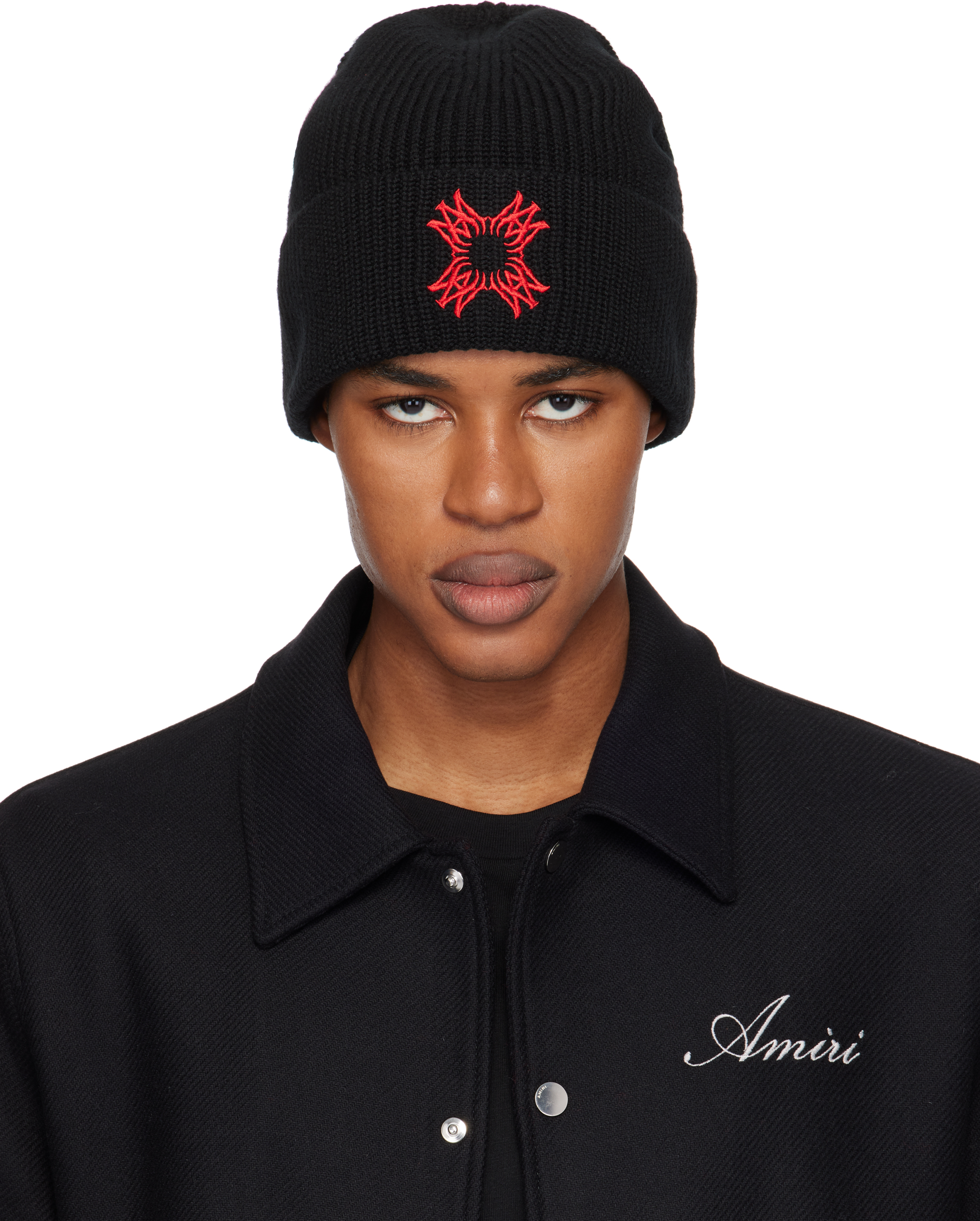 Black 'MA' Quad Beanie