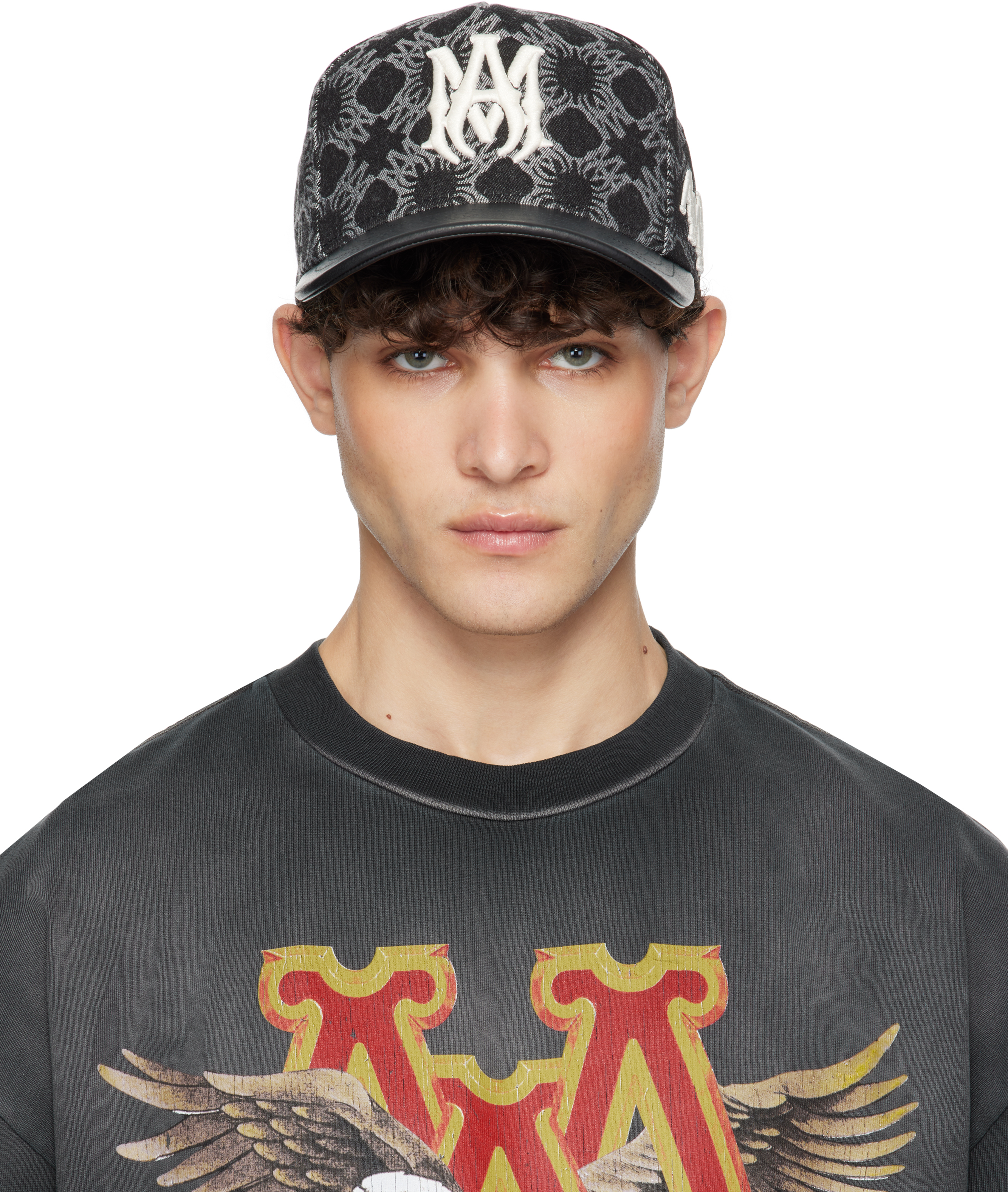 Black 'MA' Quad Denim Cap