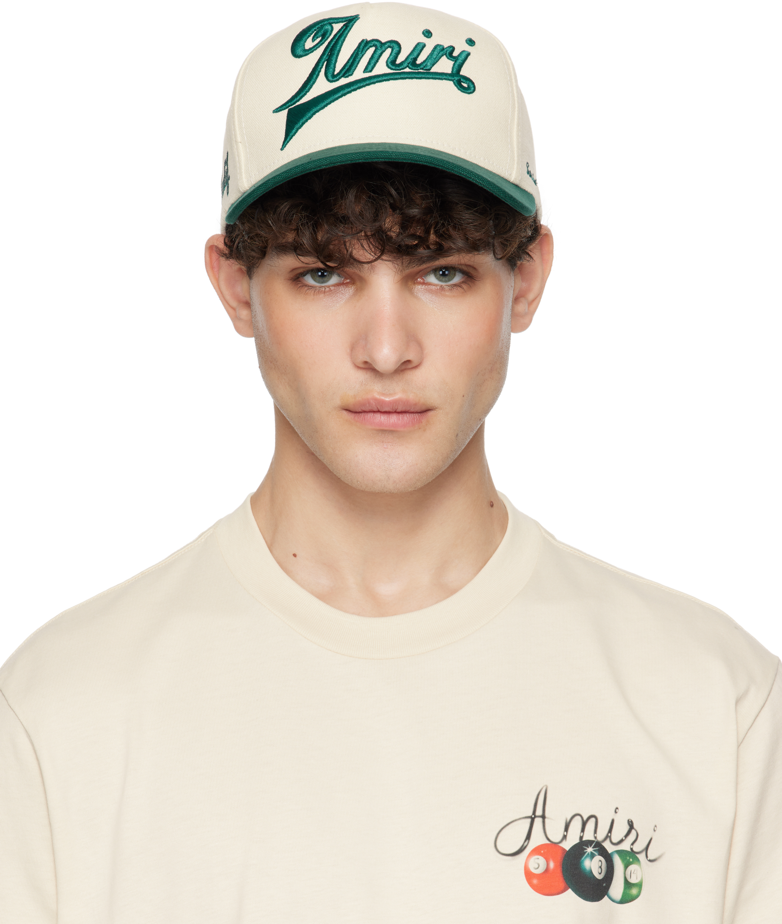 Off-White & Green 'Amiri' Two Tone Canvas Cap