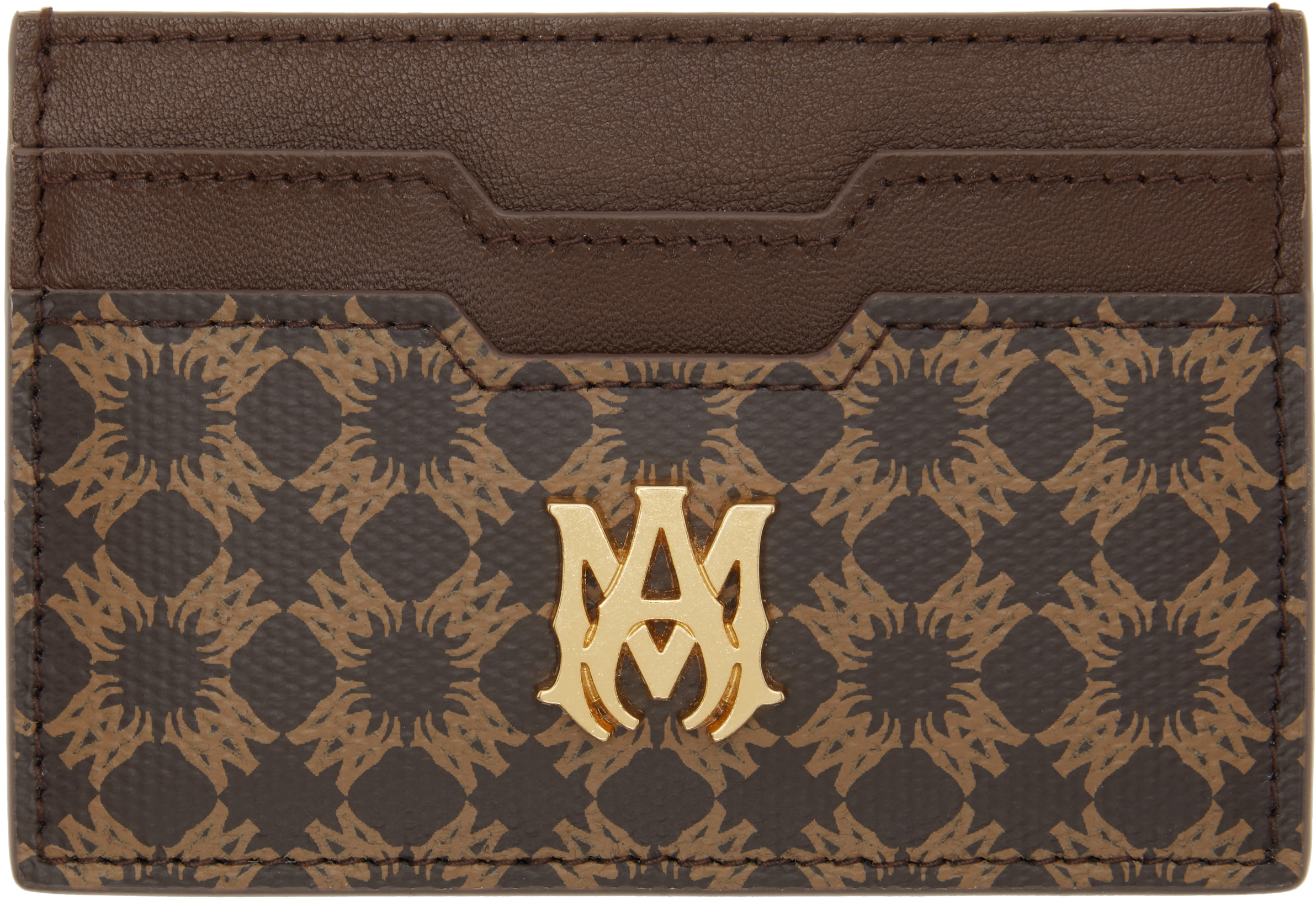 Brown MA Quad Card Holder by AMIRI on Sale