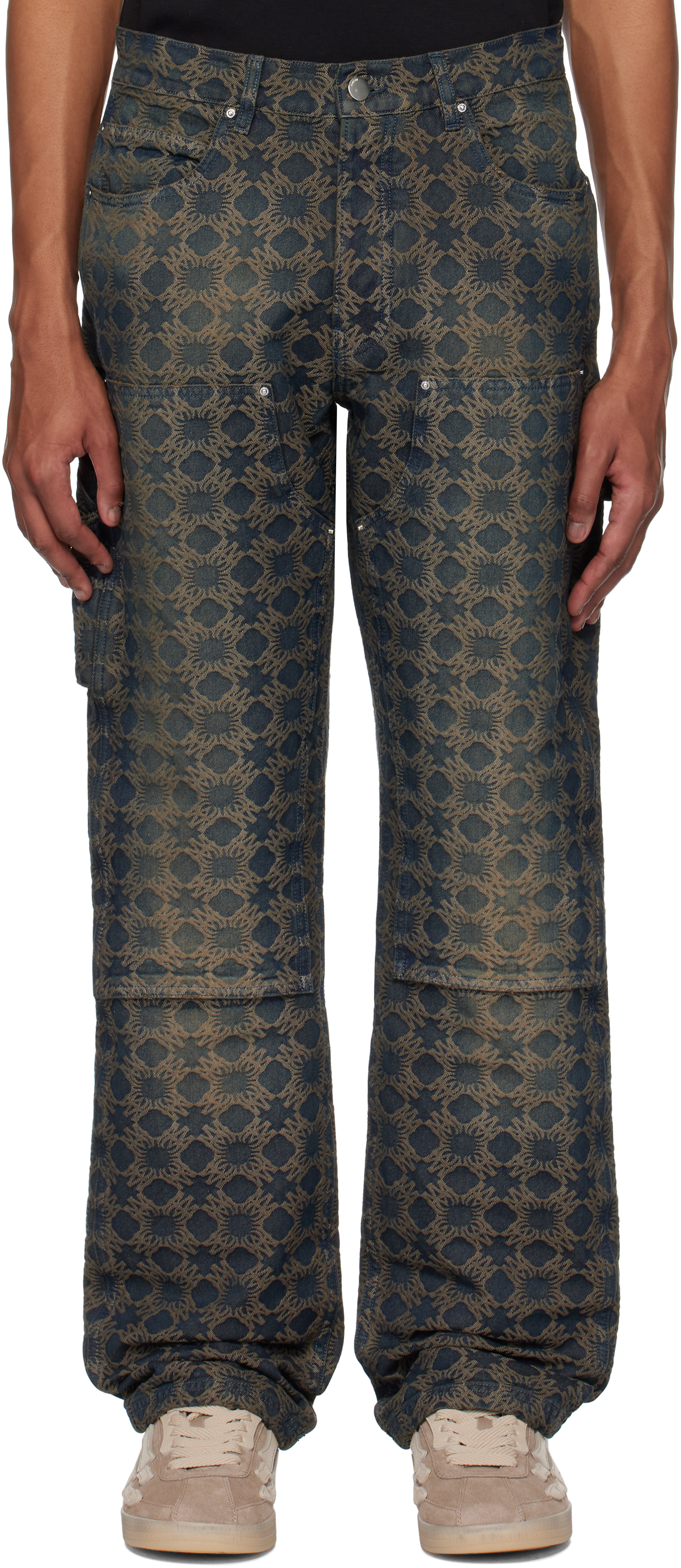 Navy 
Tan MA Quad Jacquard Carpenter Jeans