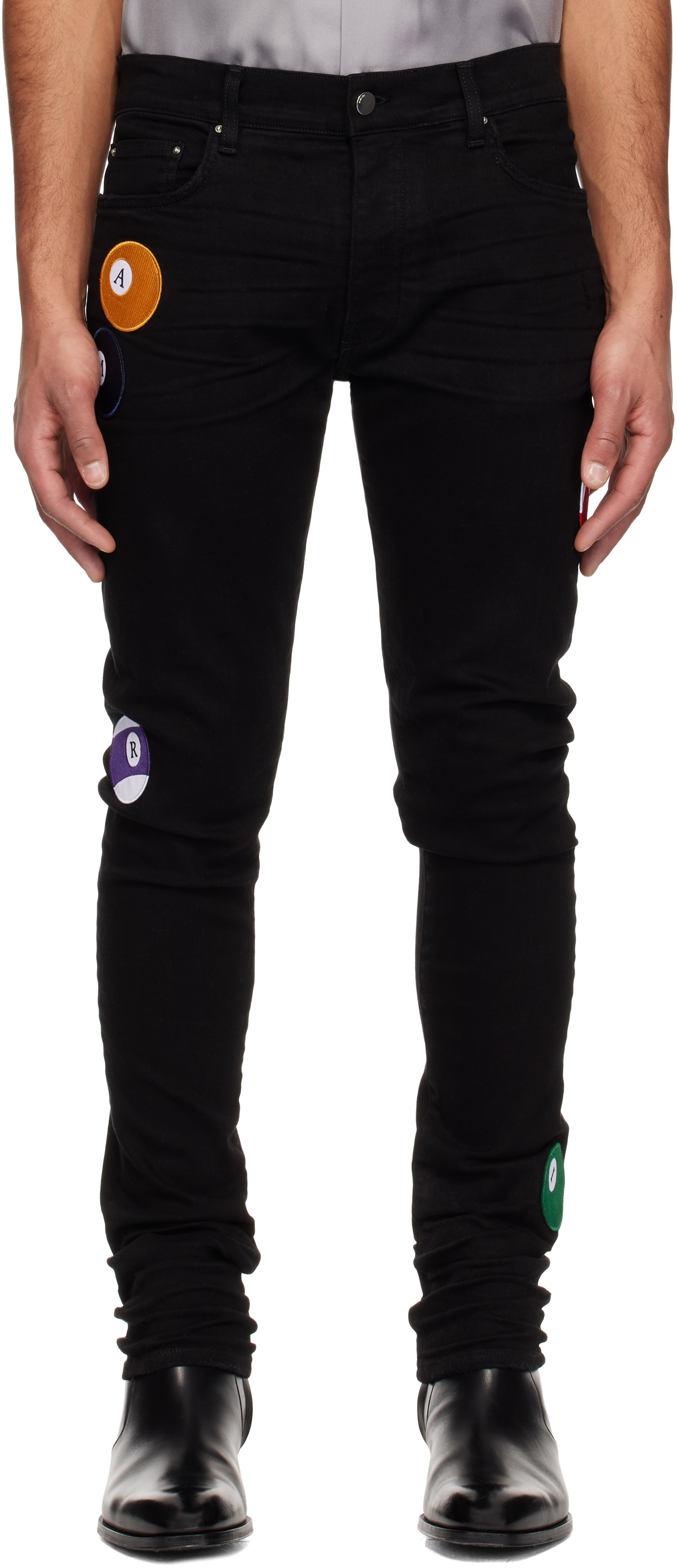 Black Pool Ball Skinny Jeans