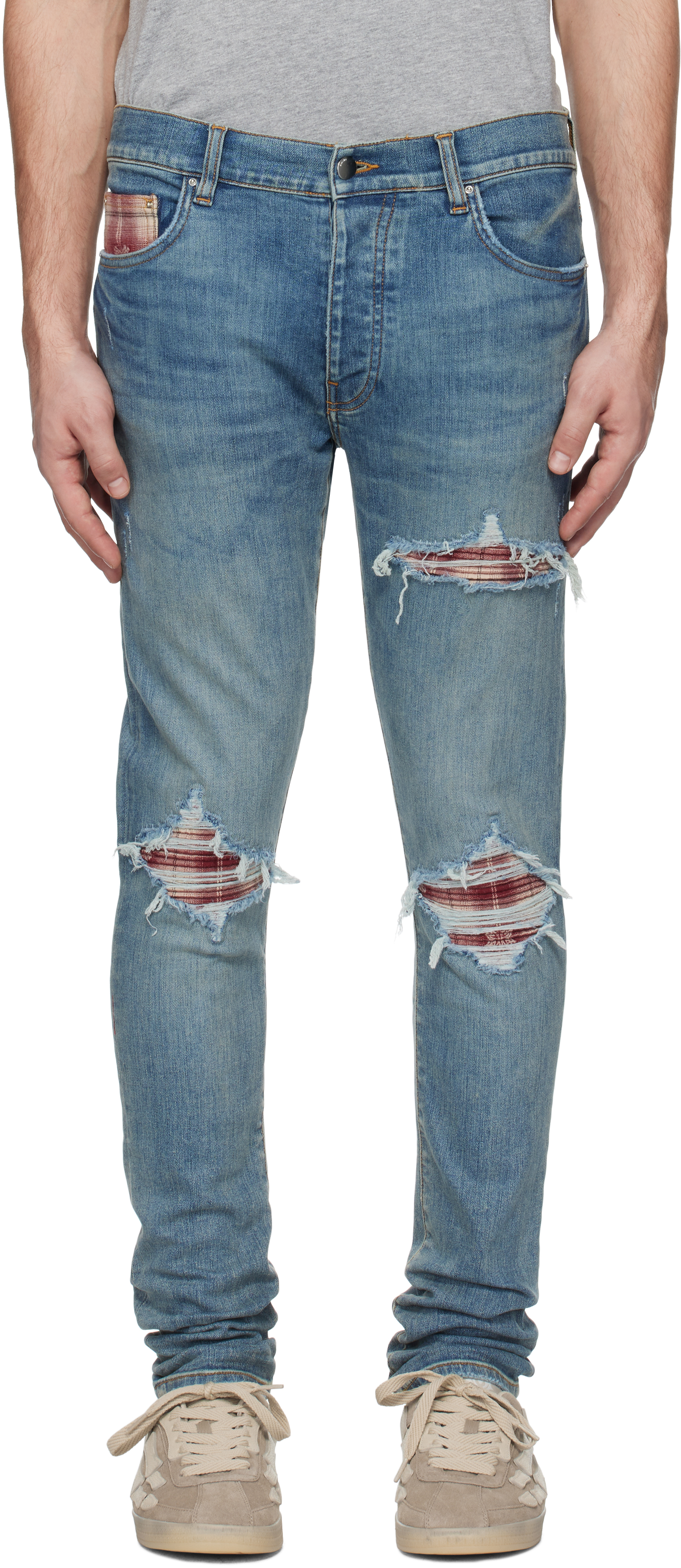 Blue MA Quad Plaid MX1 Jeans