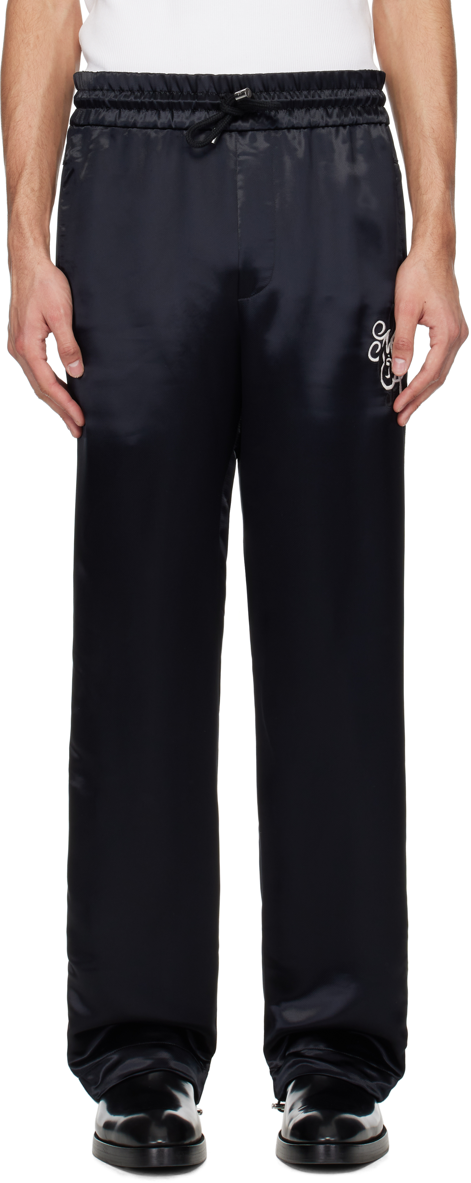 Black MA Music Note Track Pants