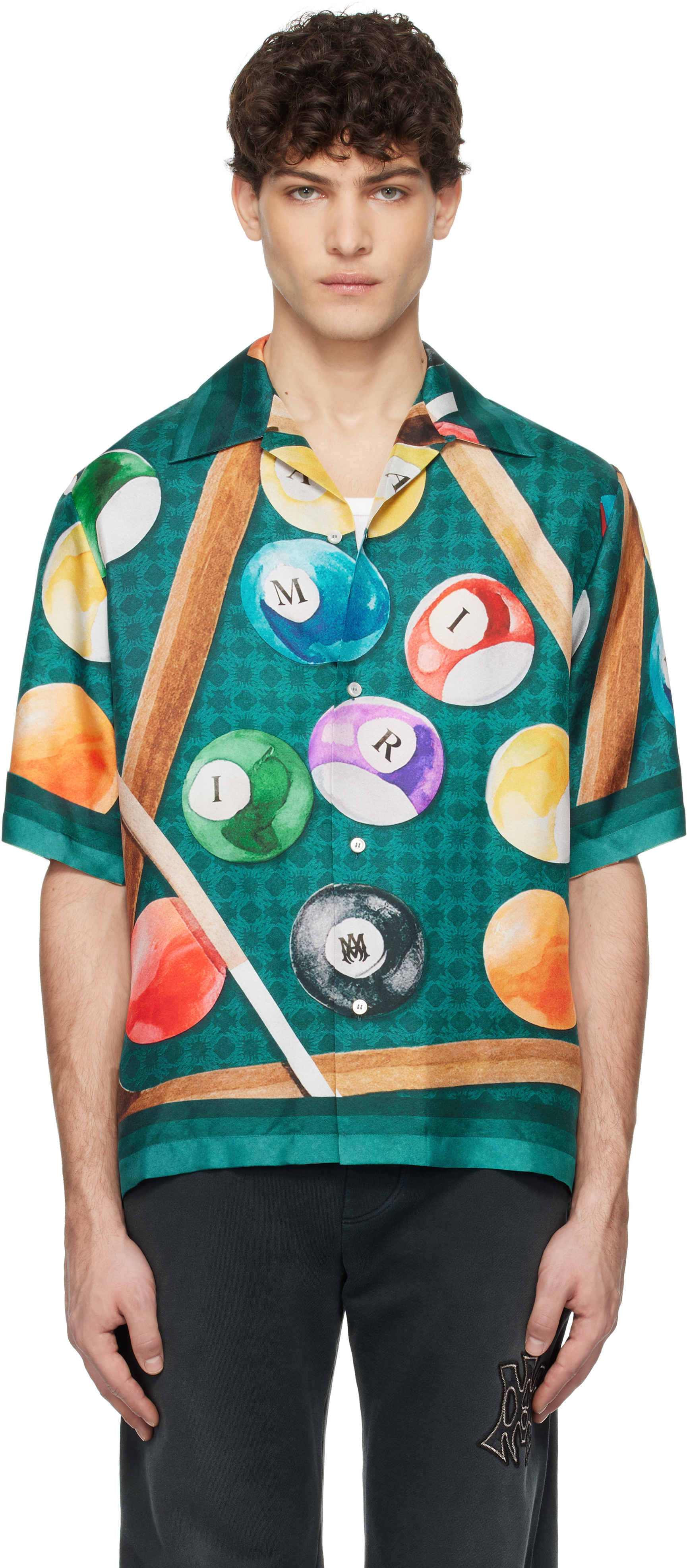 Green Billiards Bowling Shirt