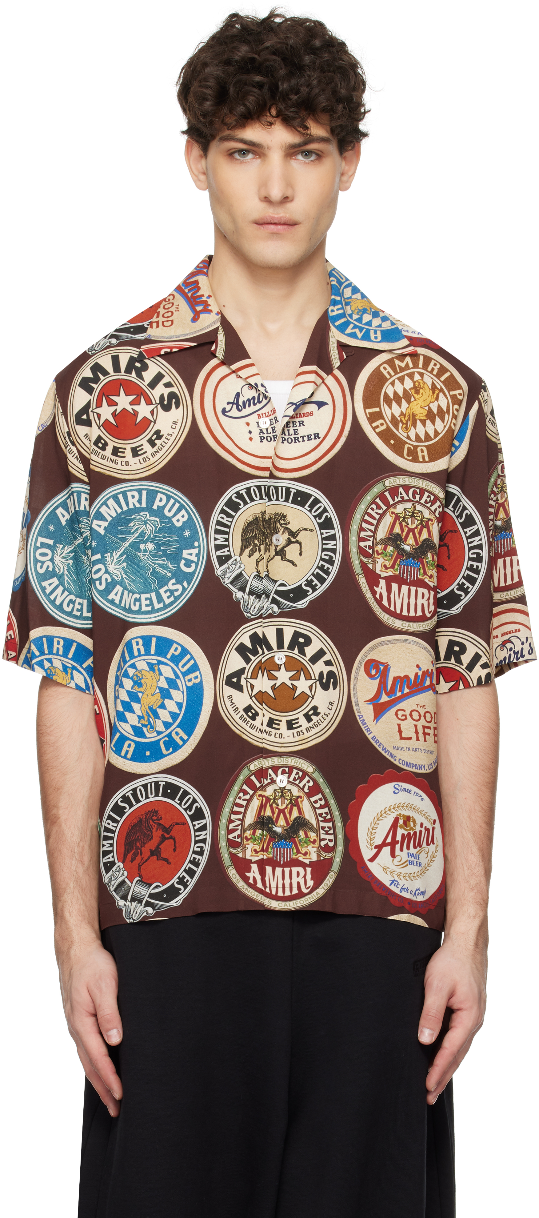 Brown 'Amiri' Coasters Bowling Shirt