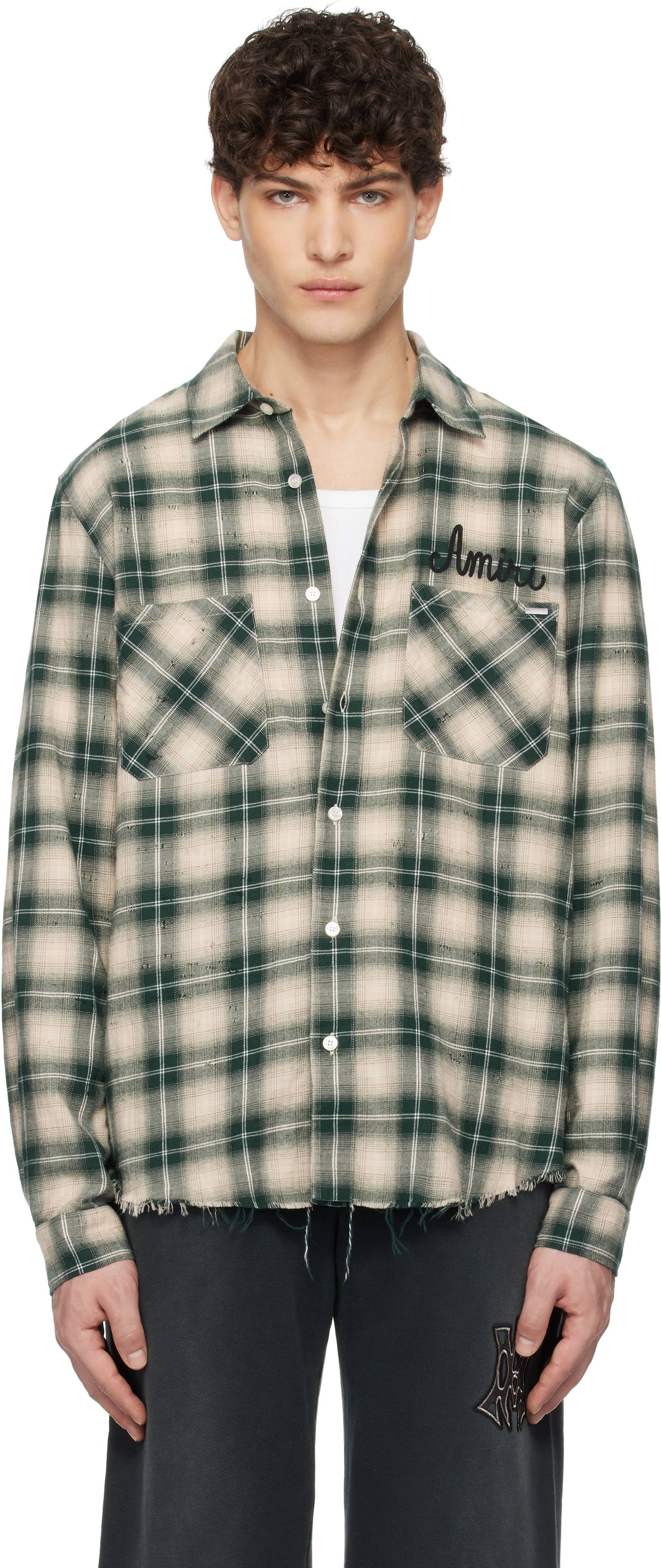 AMIRI: Green Shotgun Flannel Shirt | SSENSE