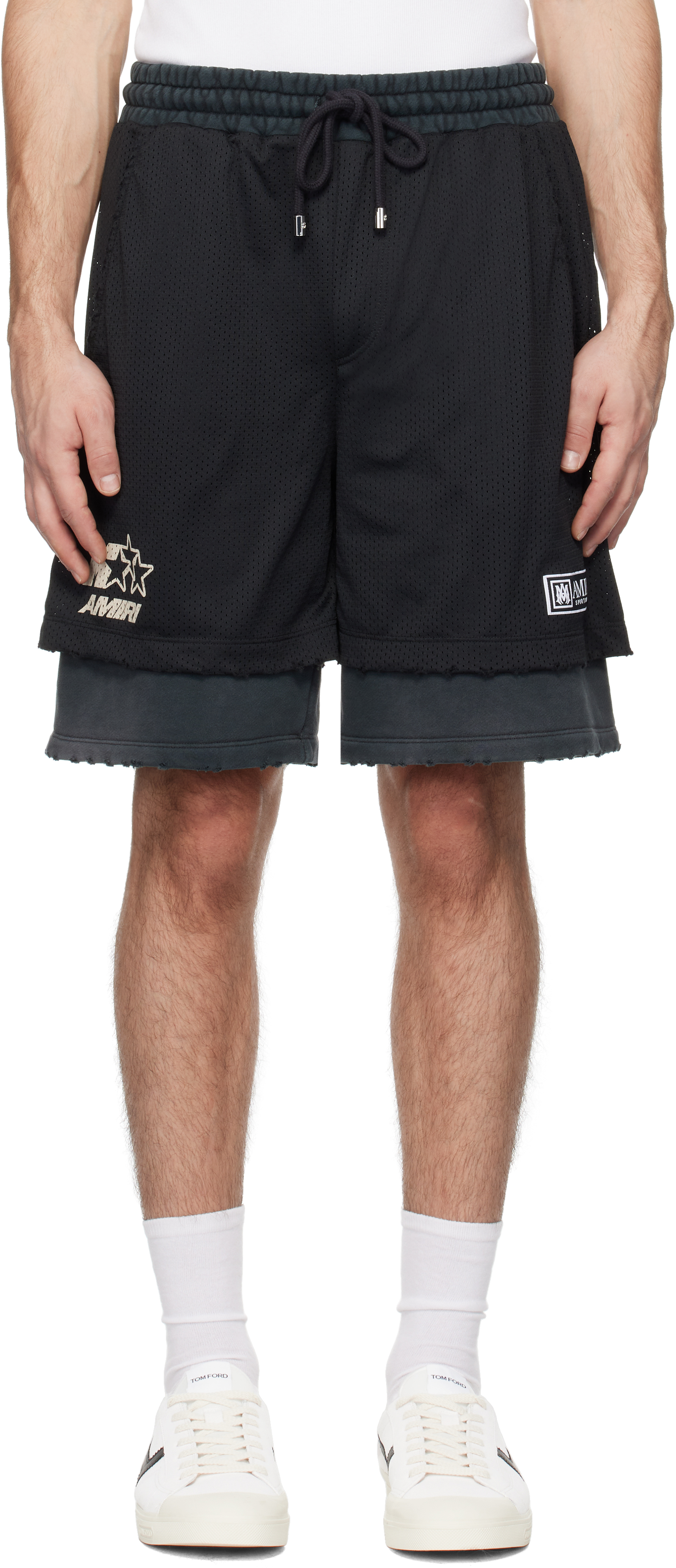 Black 'Amiri' Mesh Basketball Shorts