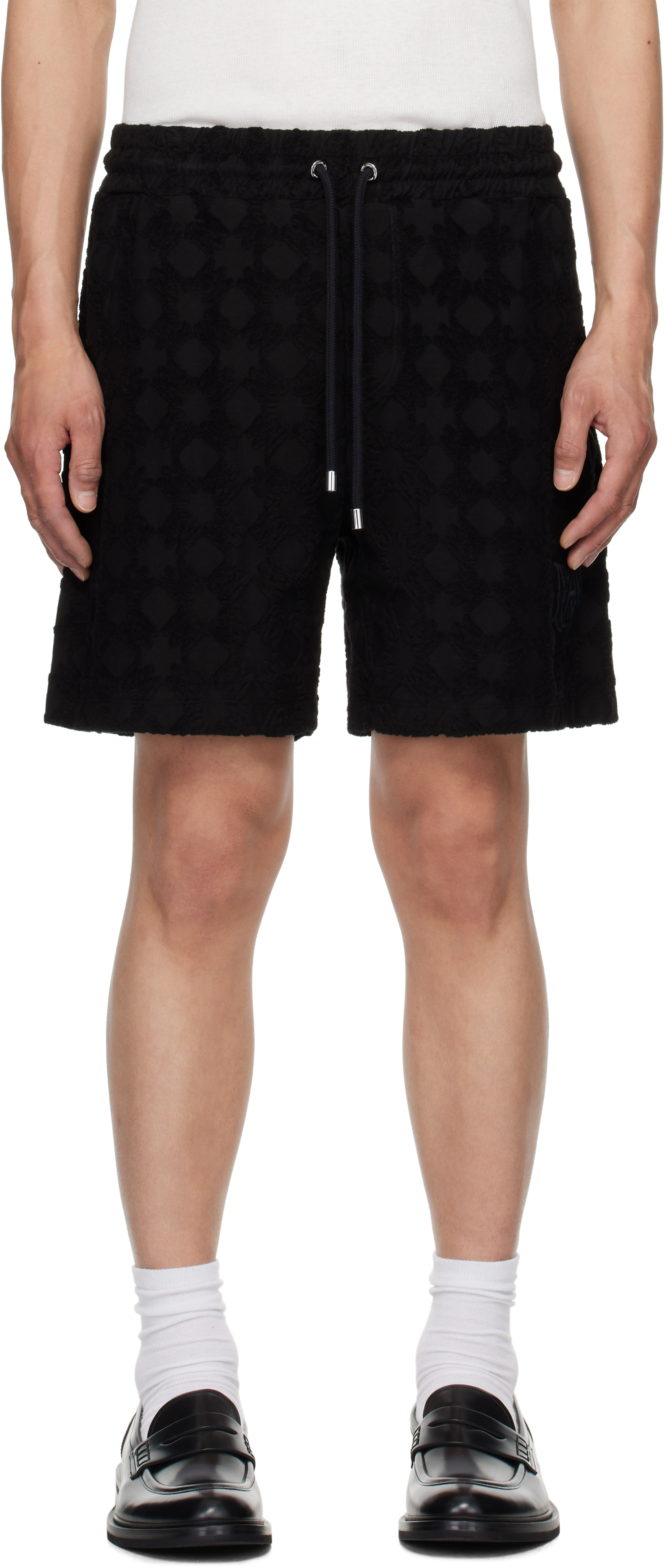 【関税込み】AMIRI ブラック MA ショートパンツ AMIRI: ブラック MA Quad Toweling ショートパンツ | SSENSE 日本