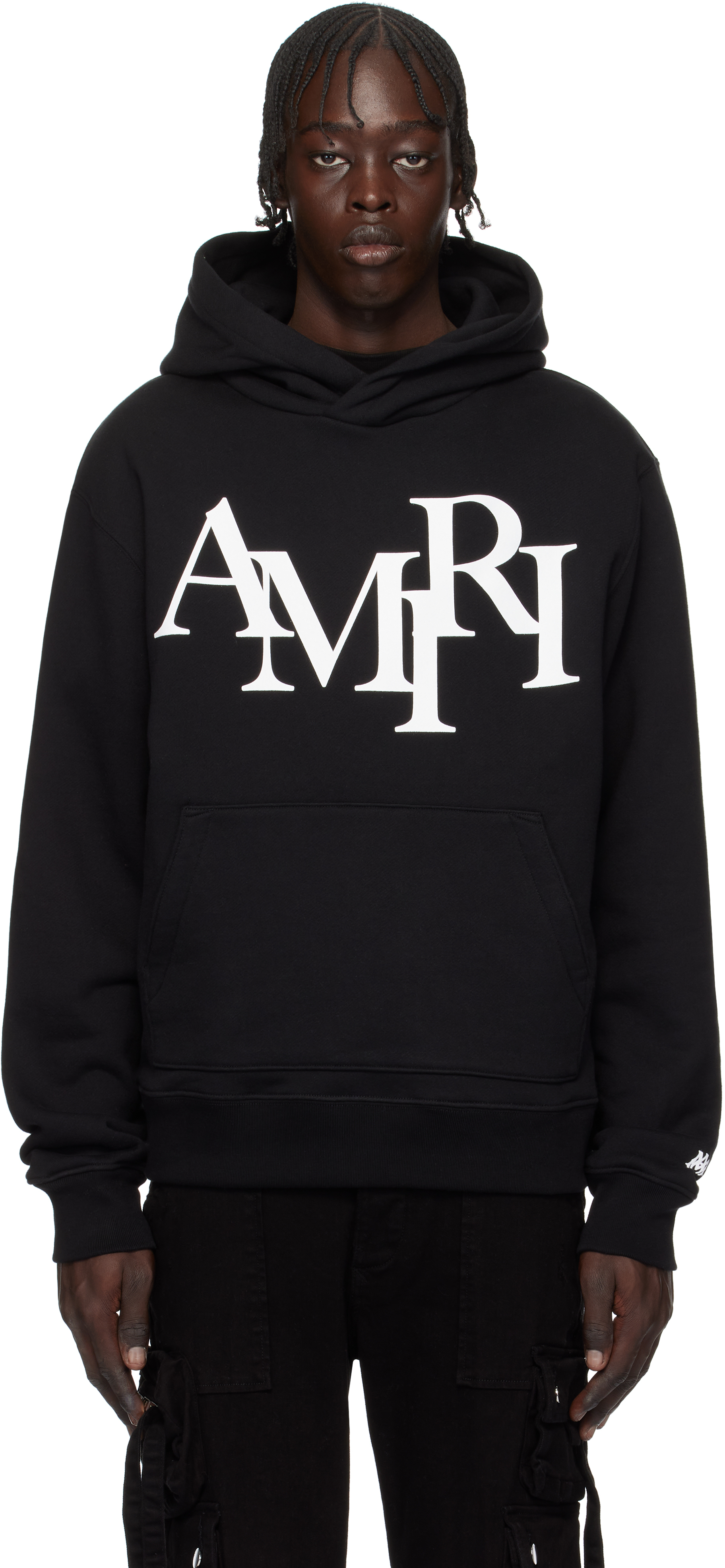 ブラック Amiri Staggered フーディ AMIRI: ブラック Amiri Staggered フーディ | SSENSE 日本