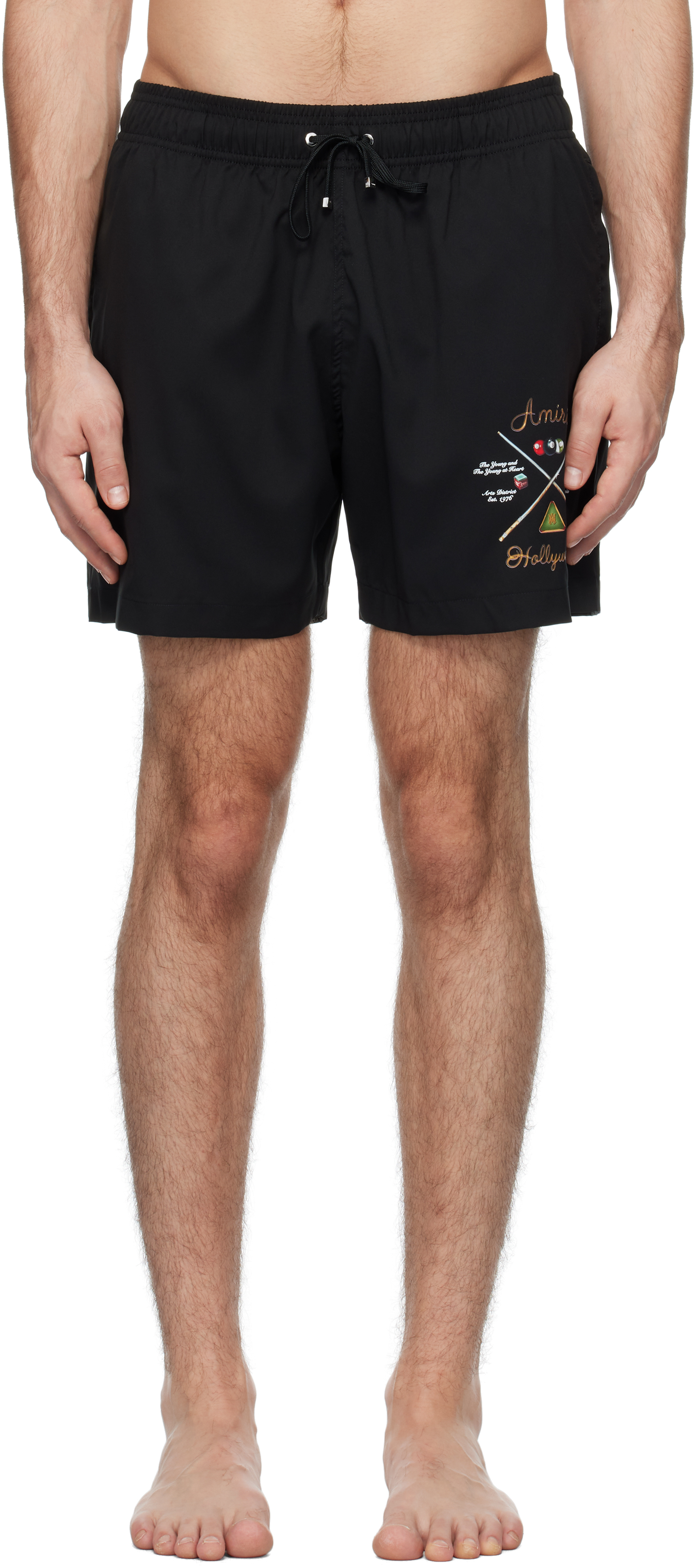 Black 'Amiri' Pool Cue Swim Shorts