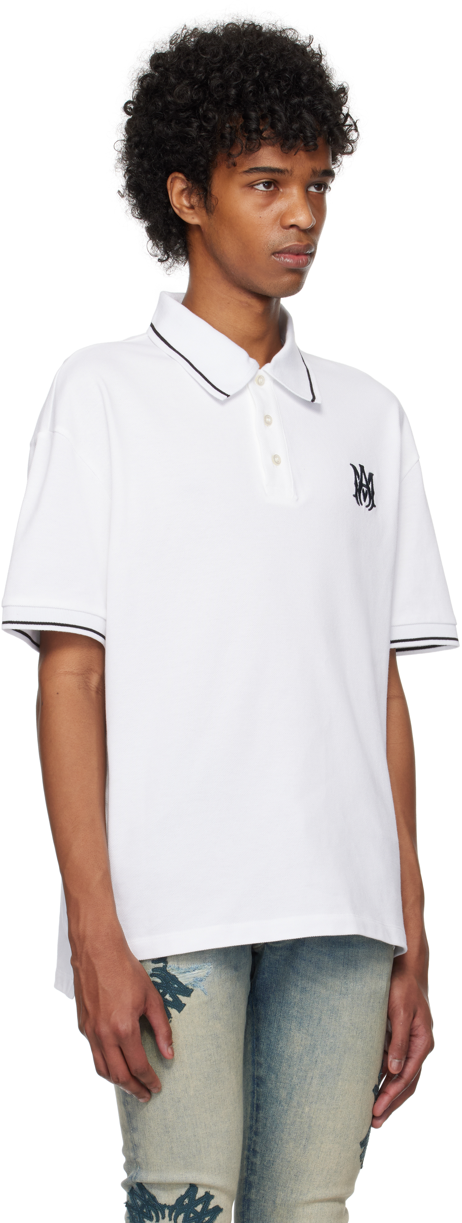 AMIRI WHITE MA CORE LOGO POLO