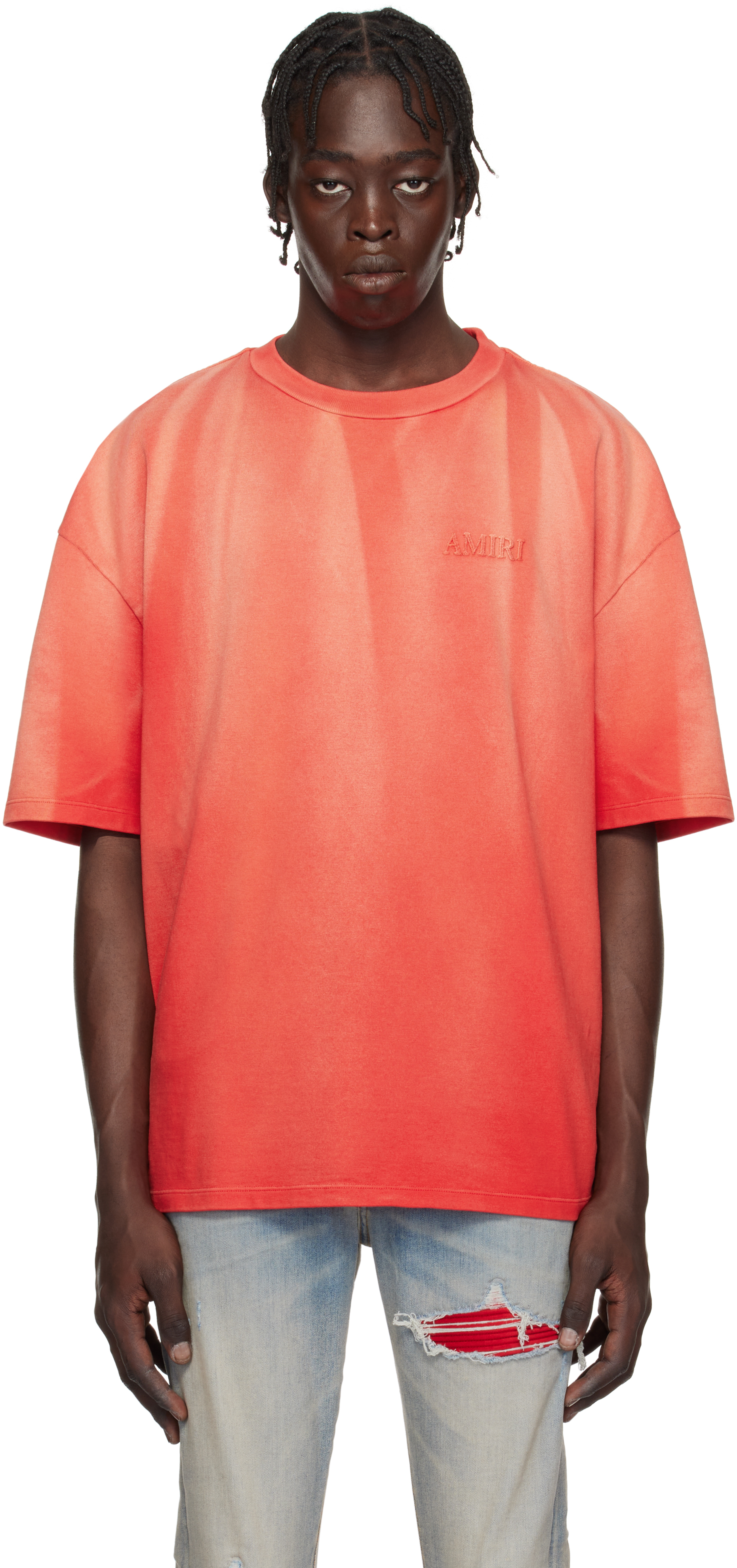 Red Vintage 'Amiri' Oversized T-shirt by AMIRI on Sale