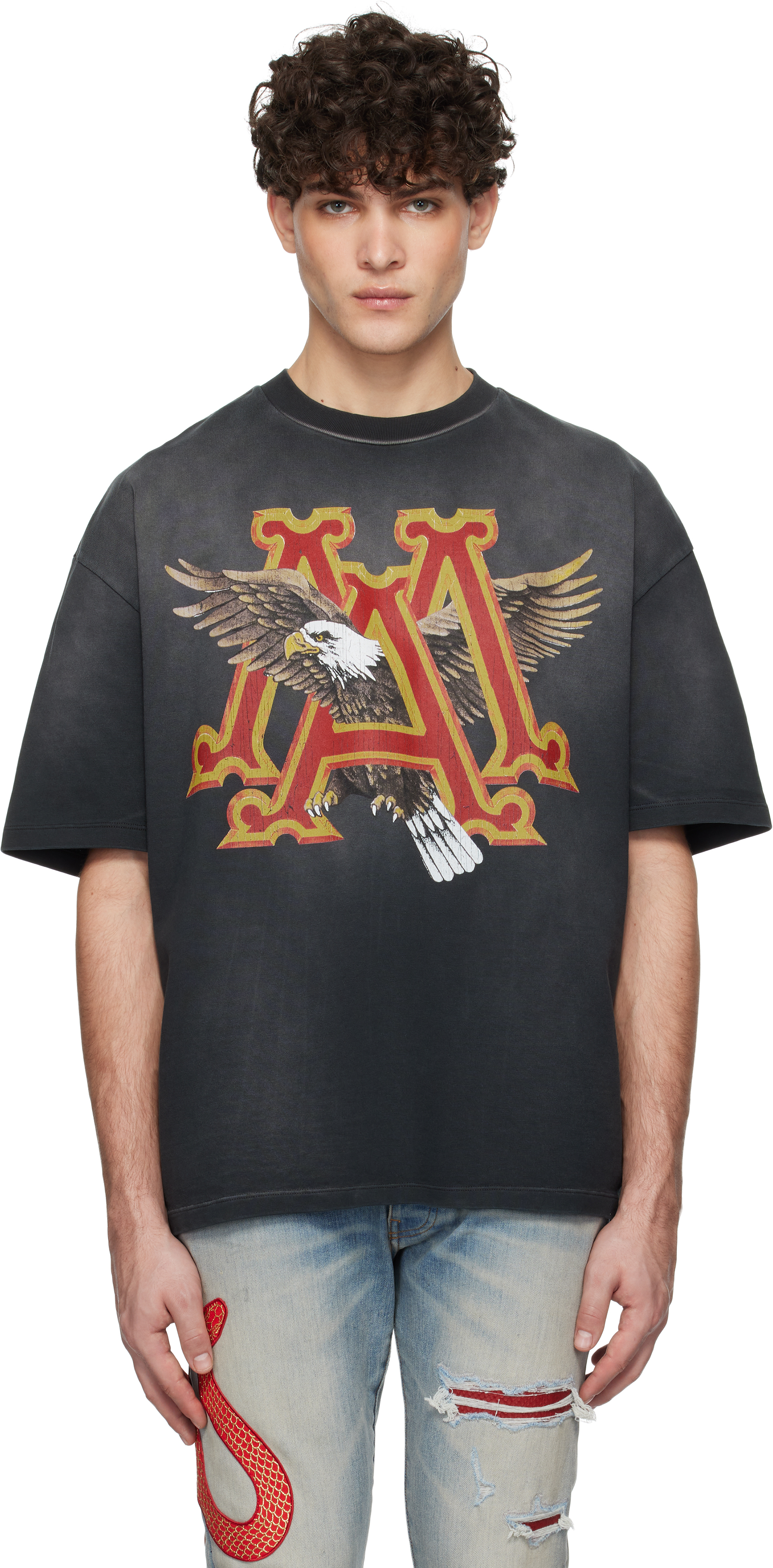 Gray Vintage MA Eagle Oversized T-shirt