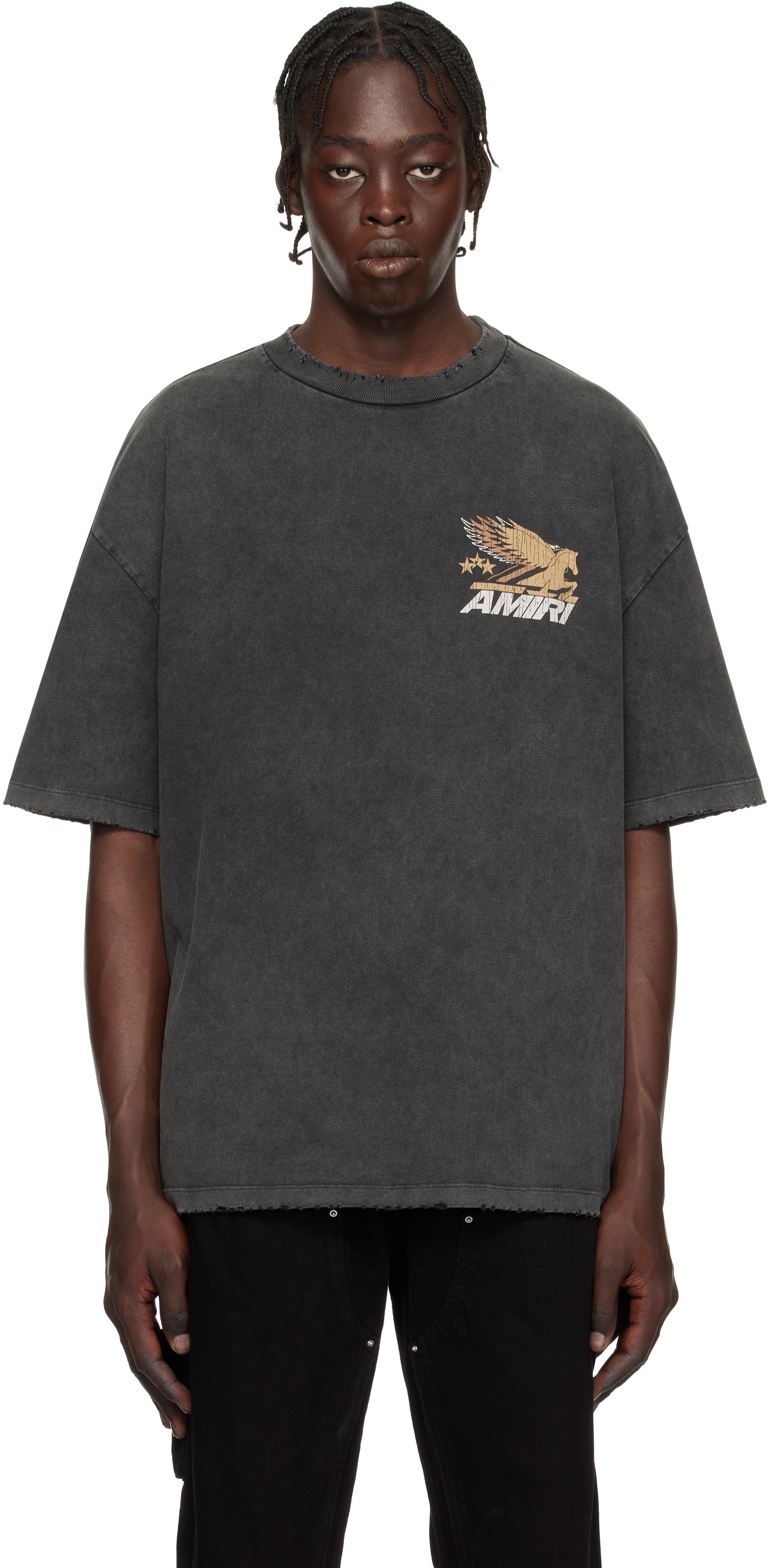 Black Vintage Pegasus Oversized T-shirt