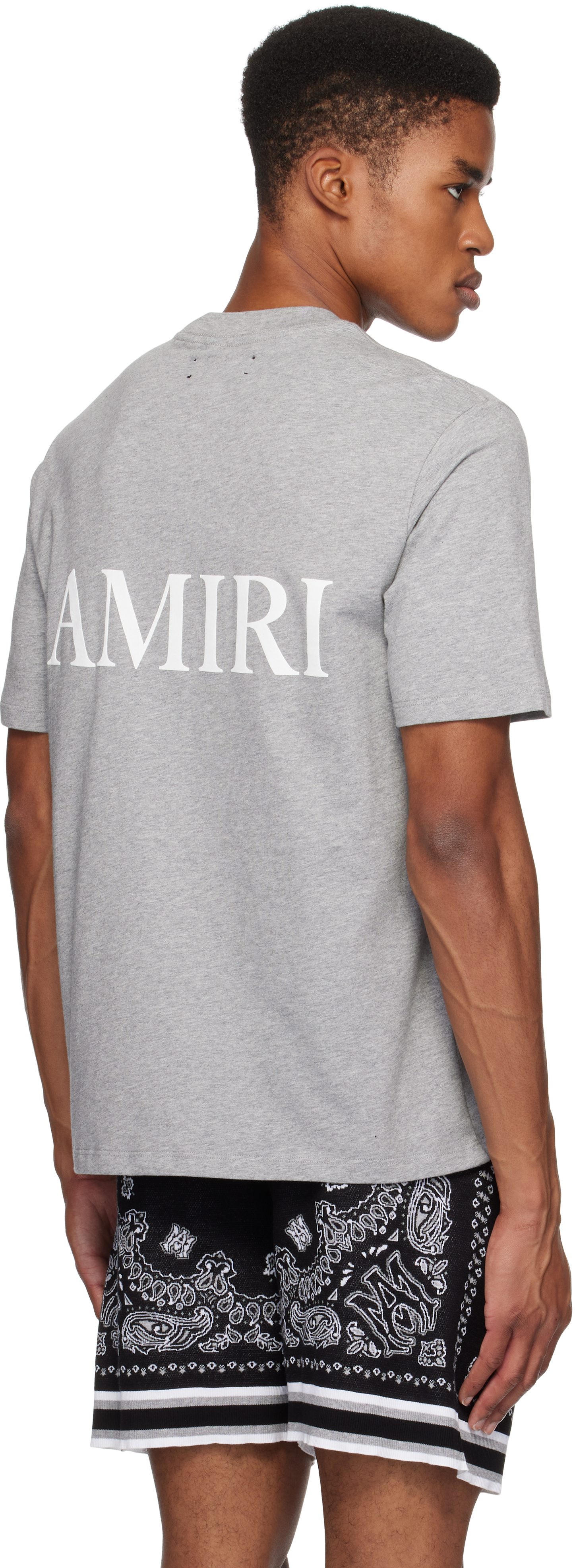 Amiri Heathered Grey Ma Core Logo T-shirt In Grey