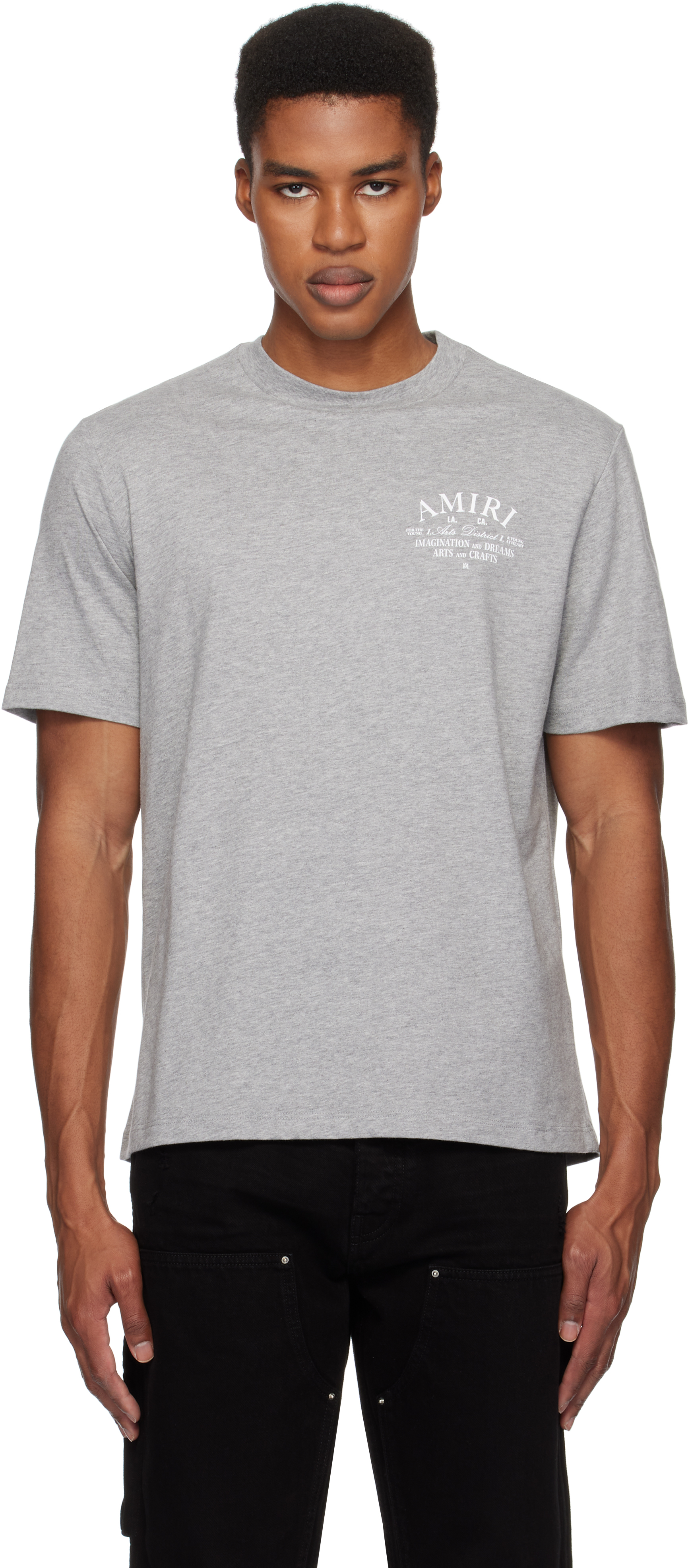 【関税込み】AMIRI グレー Arts District Tシャツ AMIRI: グレー Arts District Tシャツ | SSENSE 日本