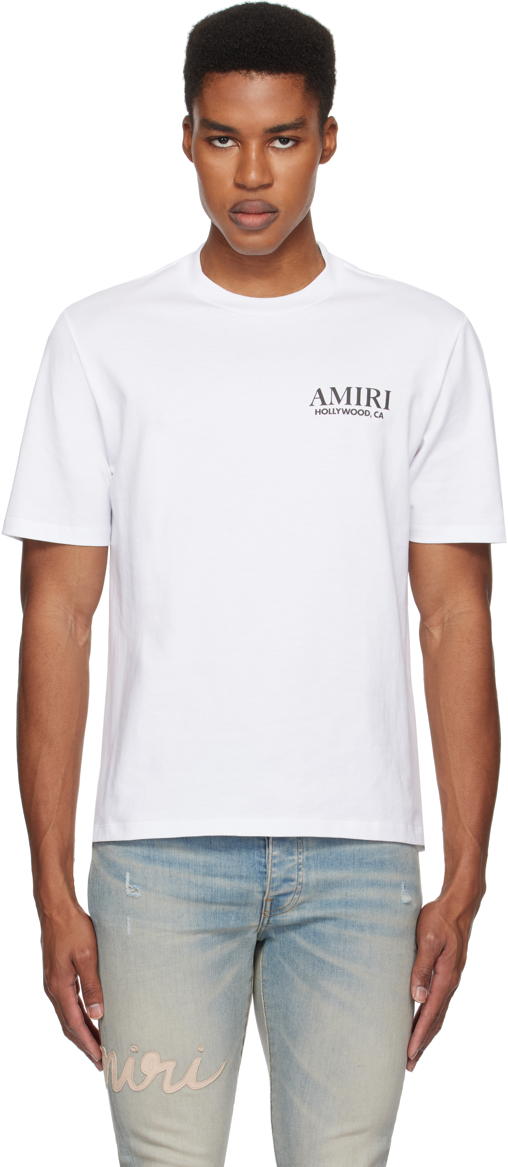 【関税込み】AMIRI ホワイト Bones Stacked Tシャツ amiri-white-bones-stacked-t-