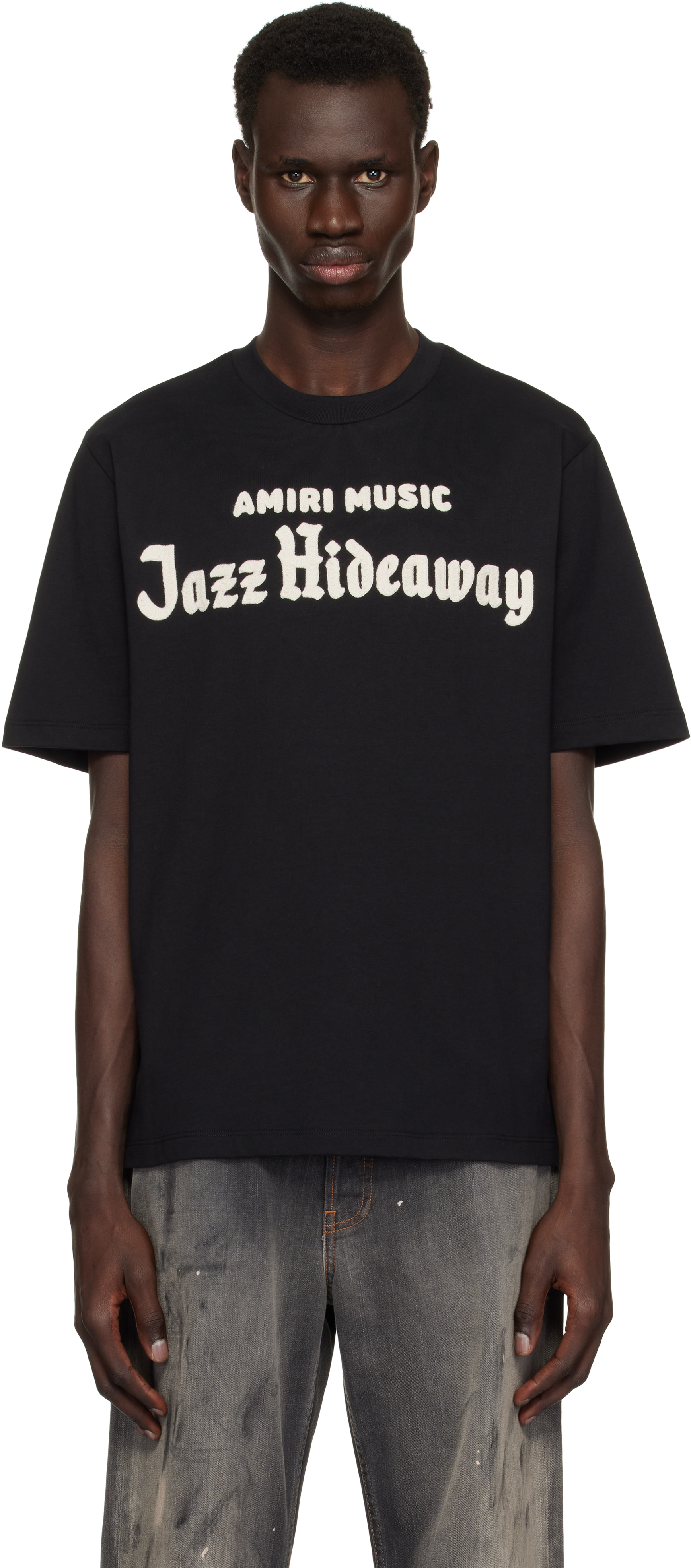 Black 'Amiri Jazz Hideaway' T-shirt by AMIRI on Sale