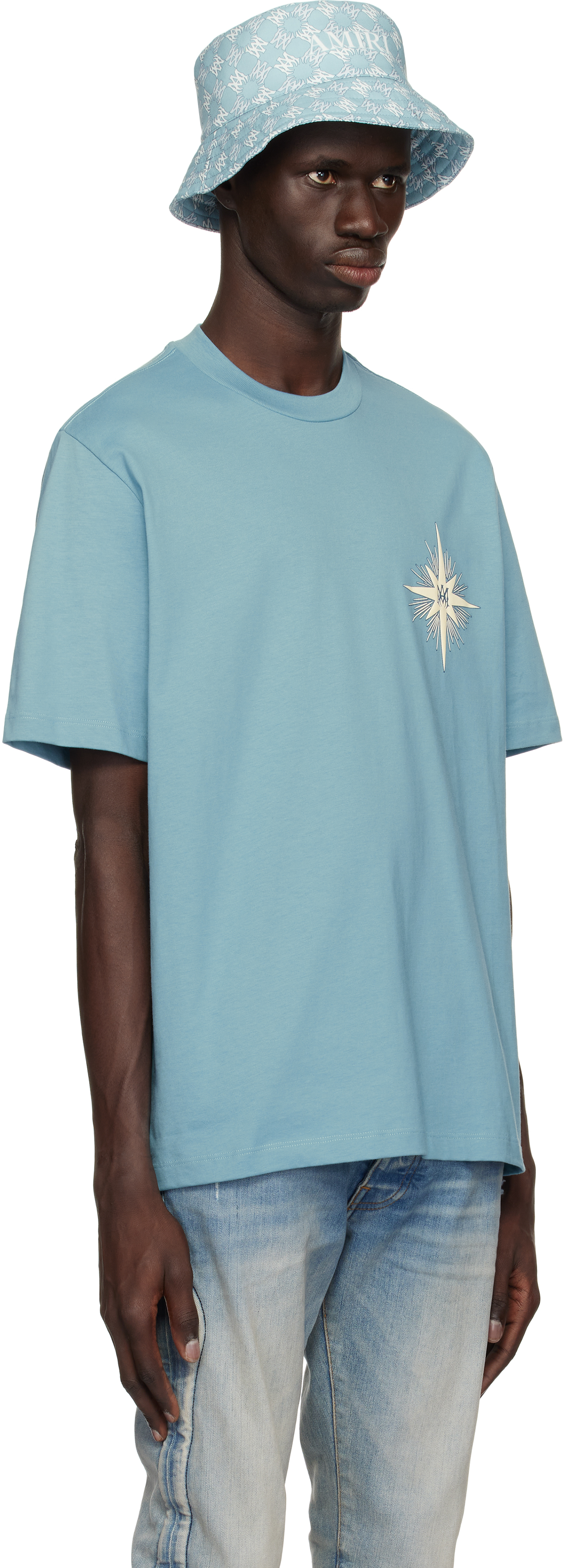 Amiri Starburst T-shirt In Wave Blue