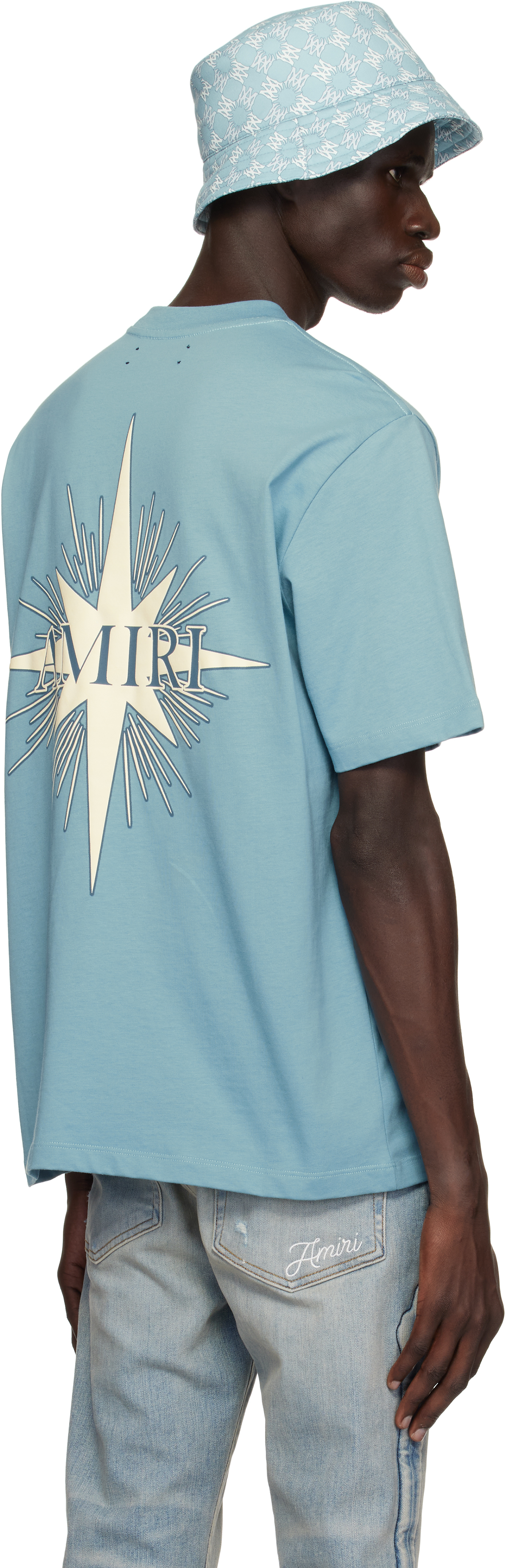 Amiri Starburst T-shirt In Wave Blue