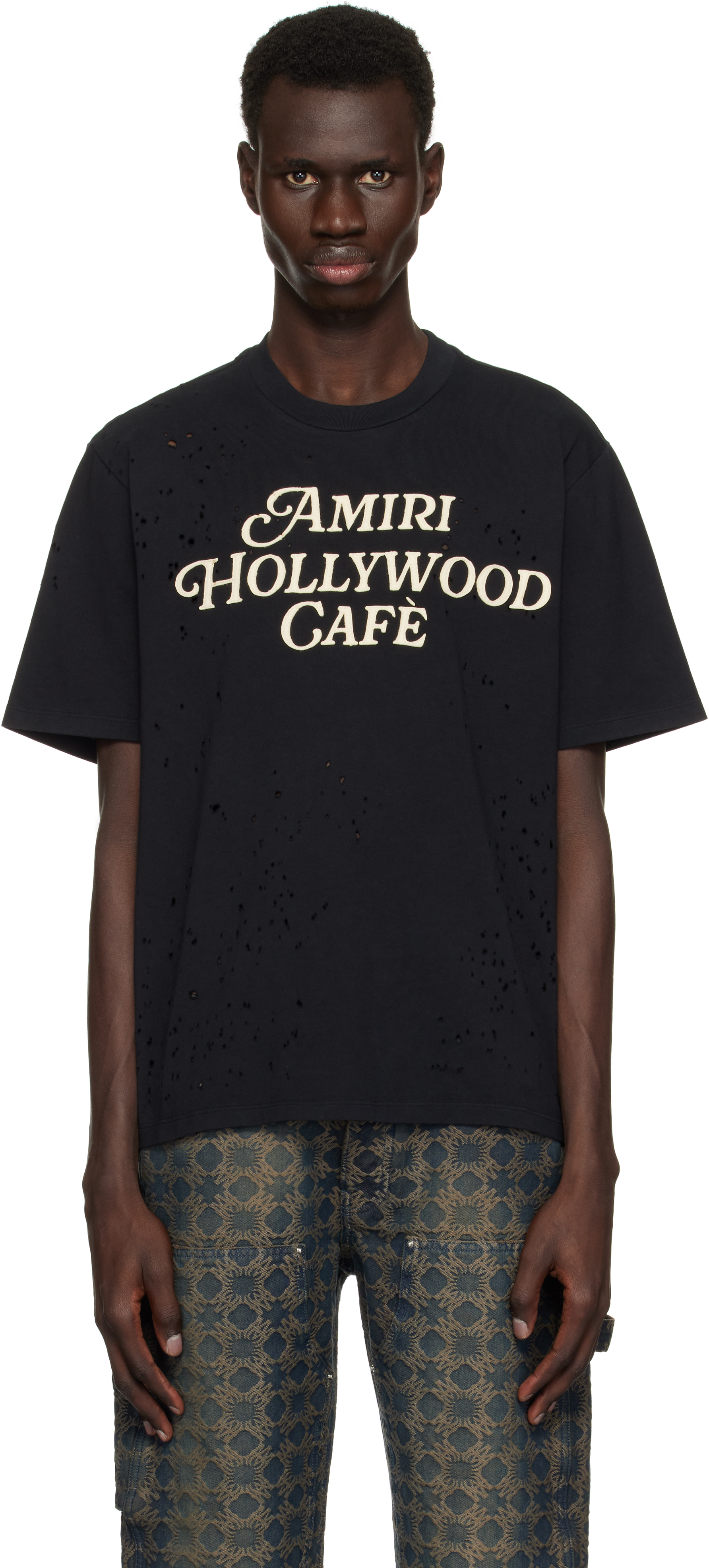 【関税込み】Amiri Hollywood Cafe T-shirt Black 'Amiri Hollywood Cafè' T-shirt by AMIRI on Sale