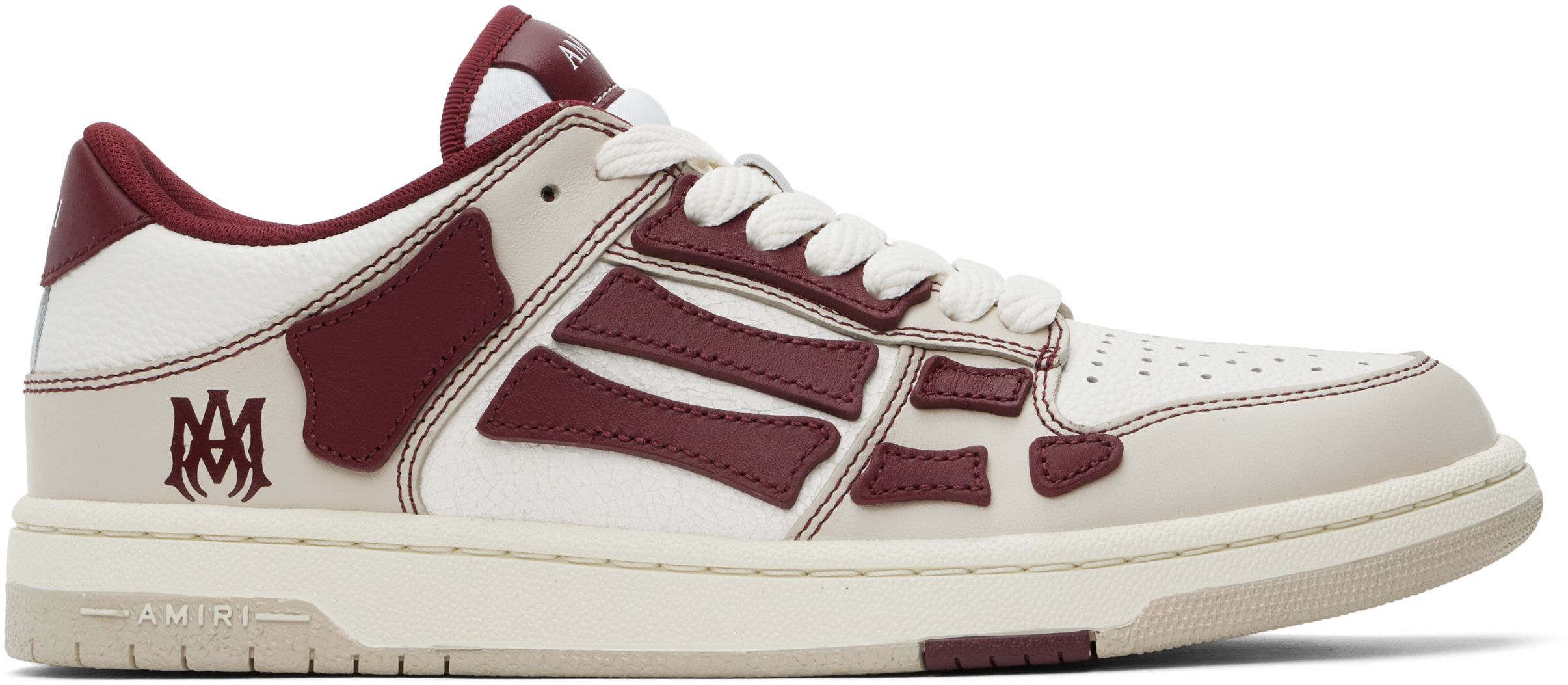 White & Red Varsity Skel Top Low Sneakers by AMIRI on Sale