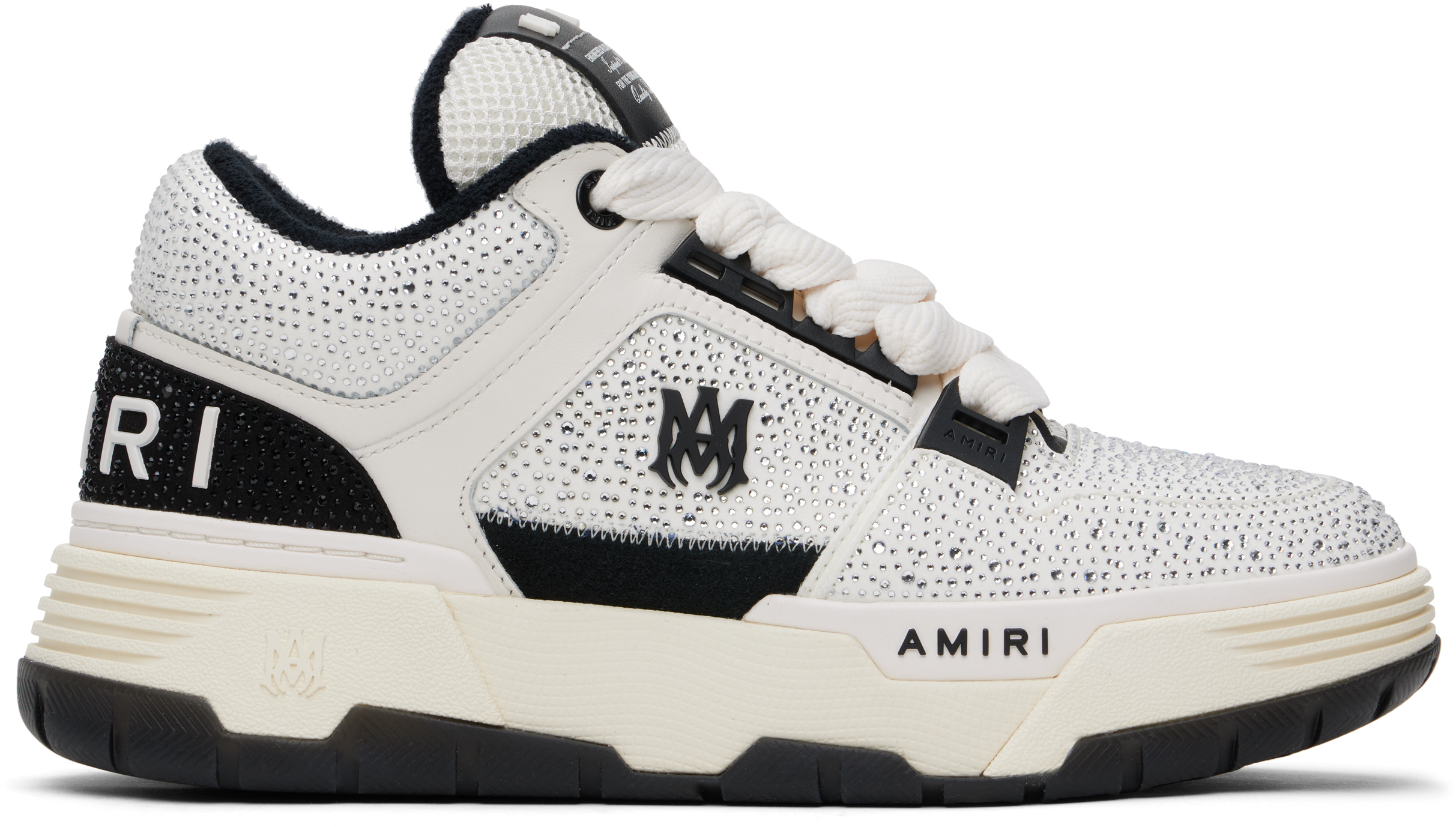 White & Black Crystal MA-1 Sneakers