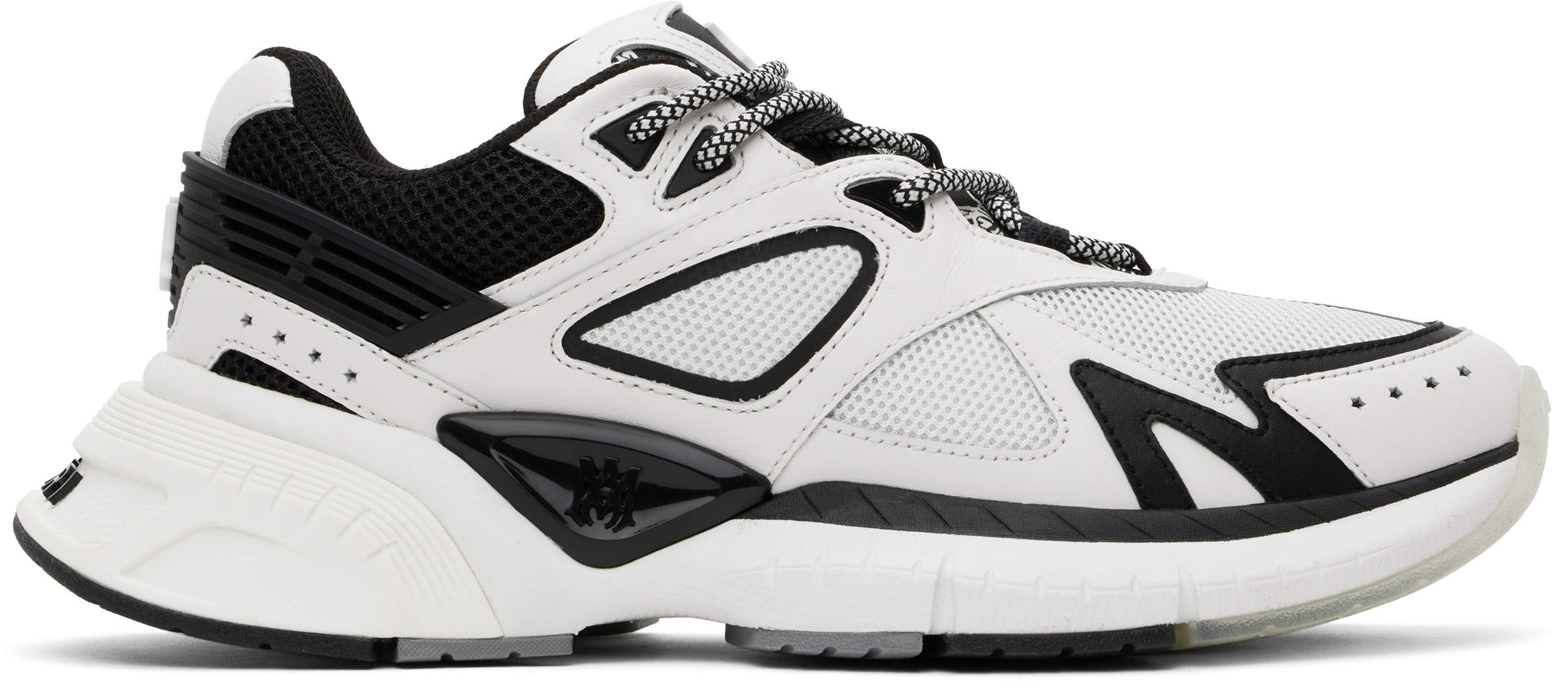 White & Black 'MA' Runner Sneakers