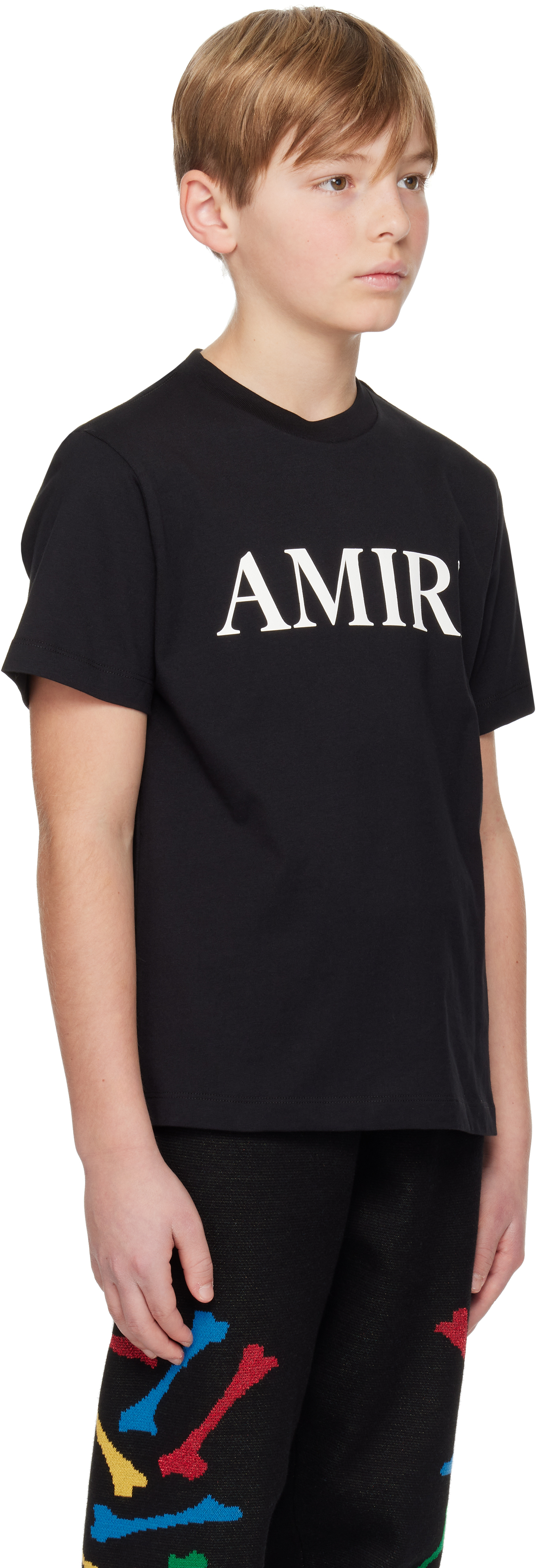 Shop Amiri Kids Black Core Logo T-shirt