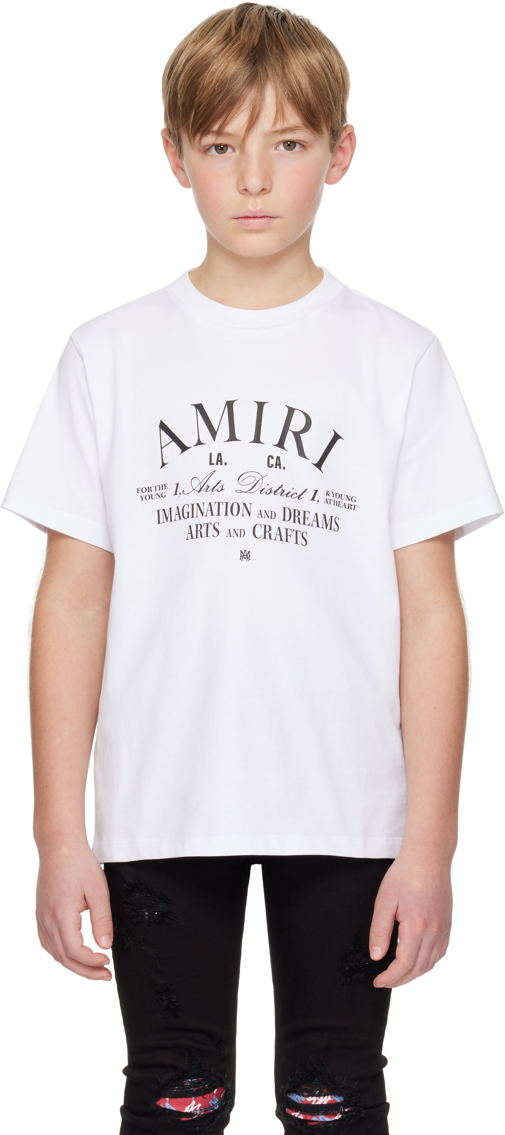 Amiri / アーツ ディストリクト スクリブル Tシャツ ジュニア AMIRI Kids White 'Arts District' Scribble T-shirt Amiri
