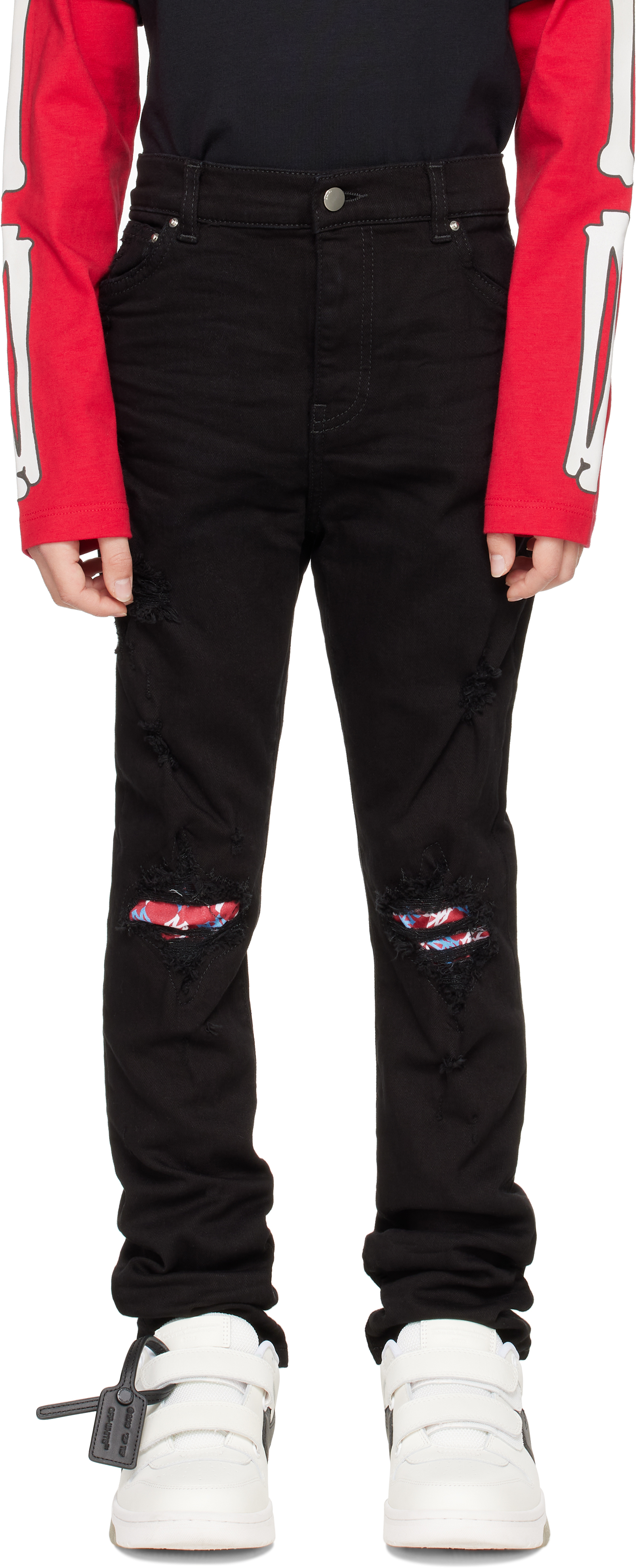 Amiri Kids Black Mx1 Jeans In Od Black