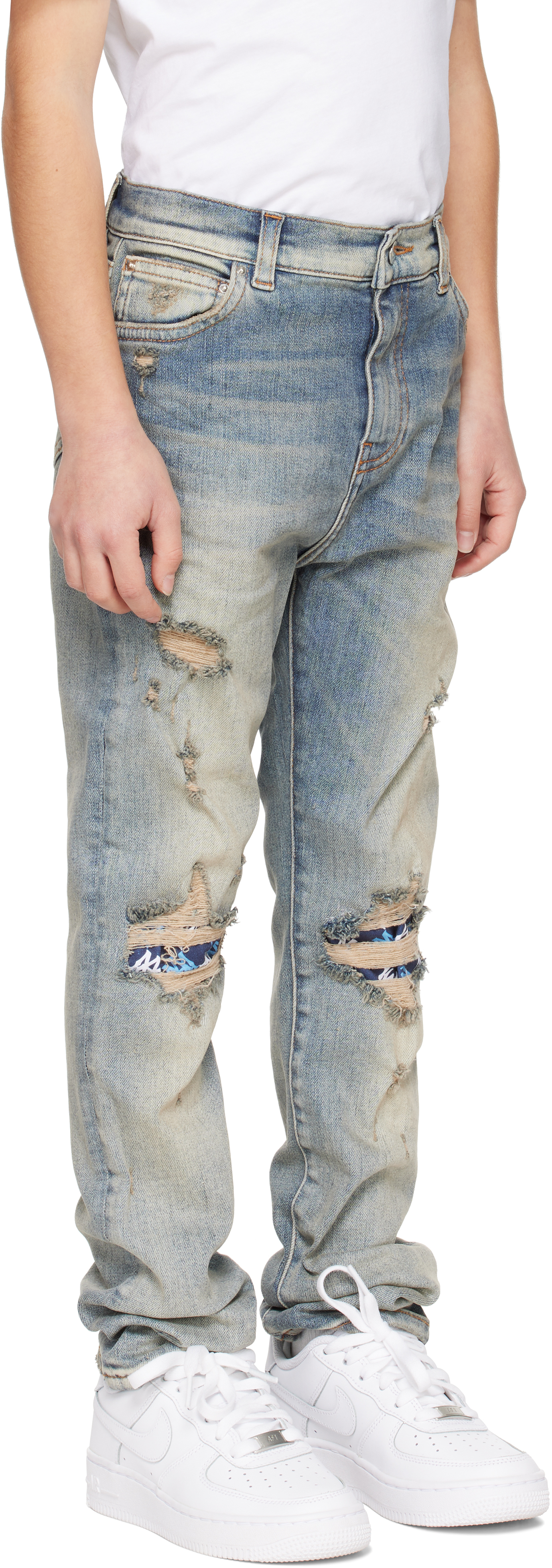 Amiri Kids Blue Mx1 Jeans In Antique Indigo